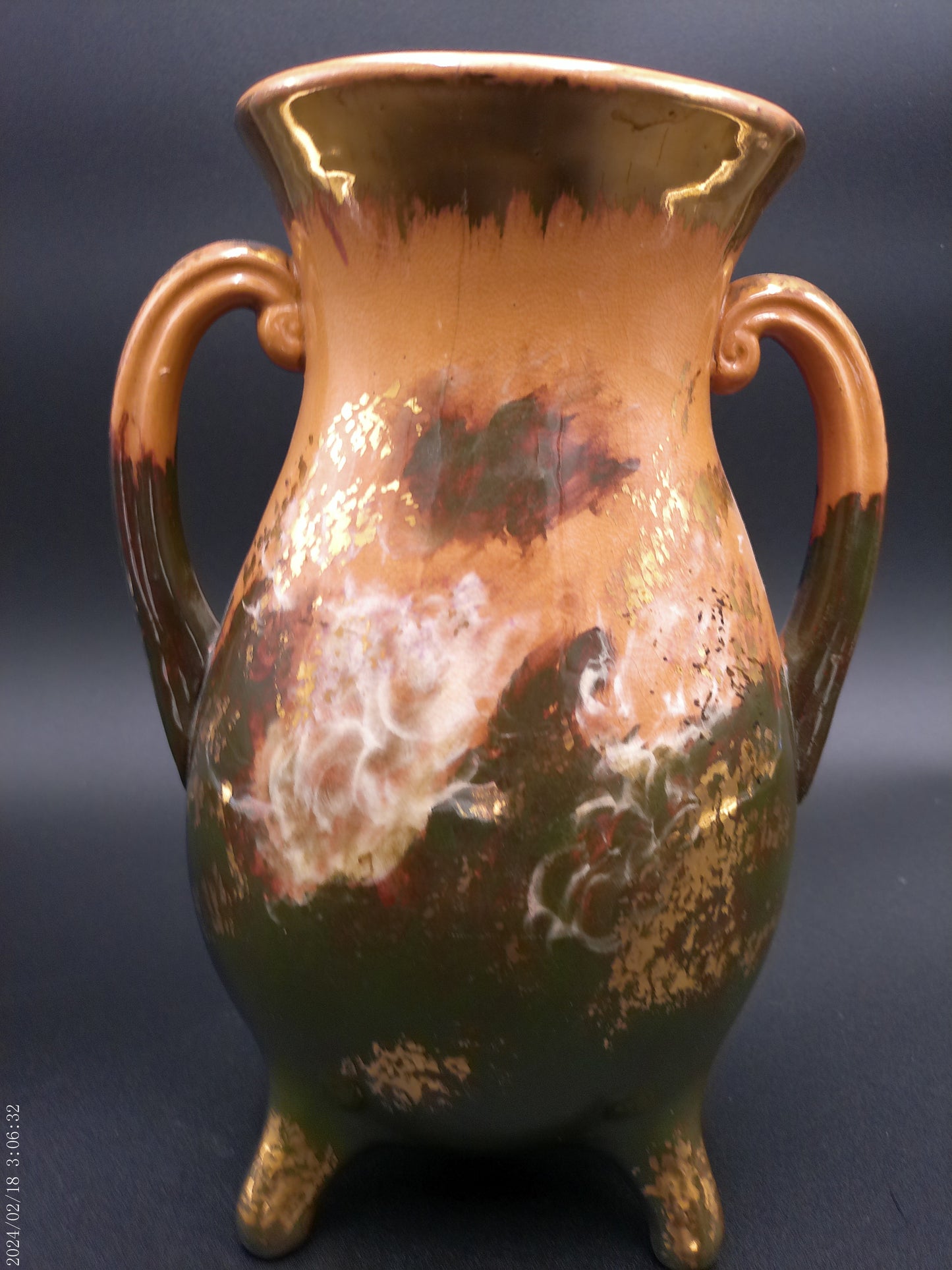 Rookwood scenic vase Signed MLN. Hairlined rim Very Rare