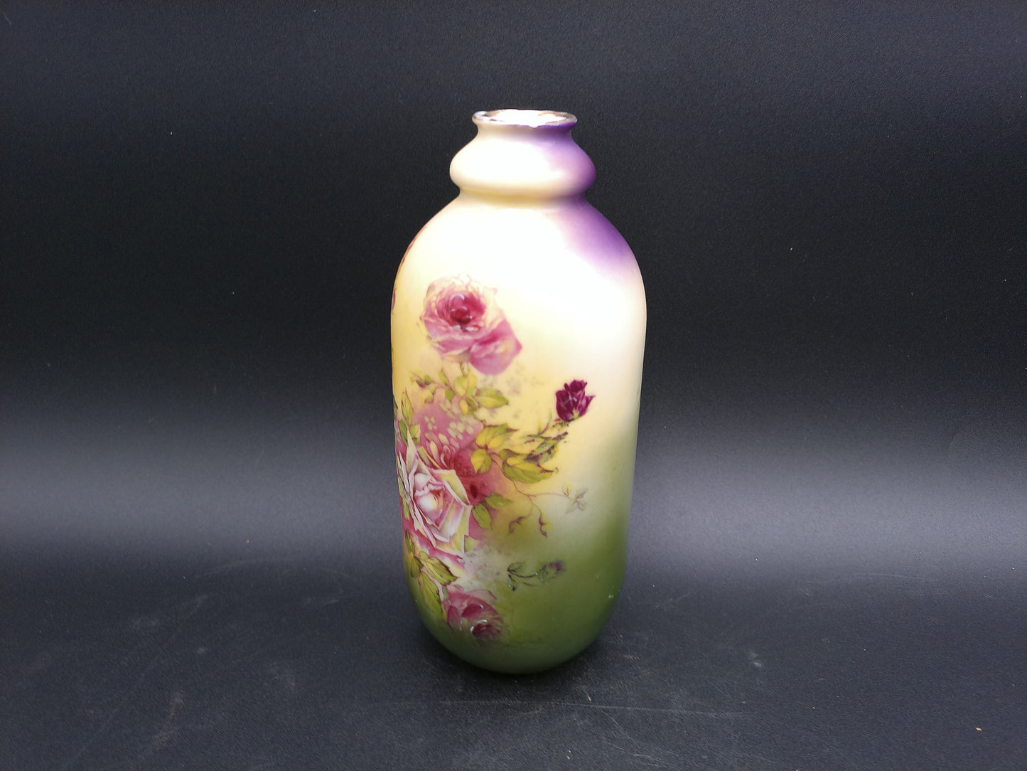 Vase Beautiful floral Design Victoria Austria Hand Painted Mantle or table Vase