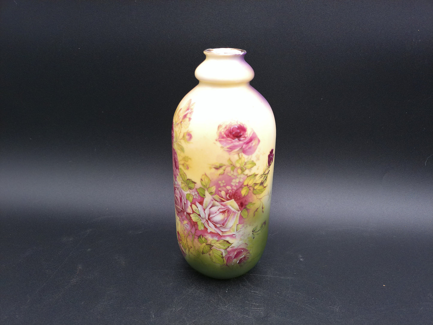 Vase Beautiful floral Design Victoria Austria Hand Painted Mantle or table Vase