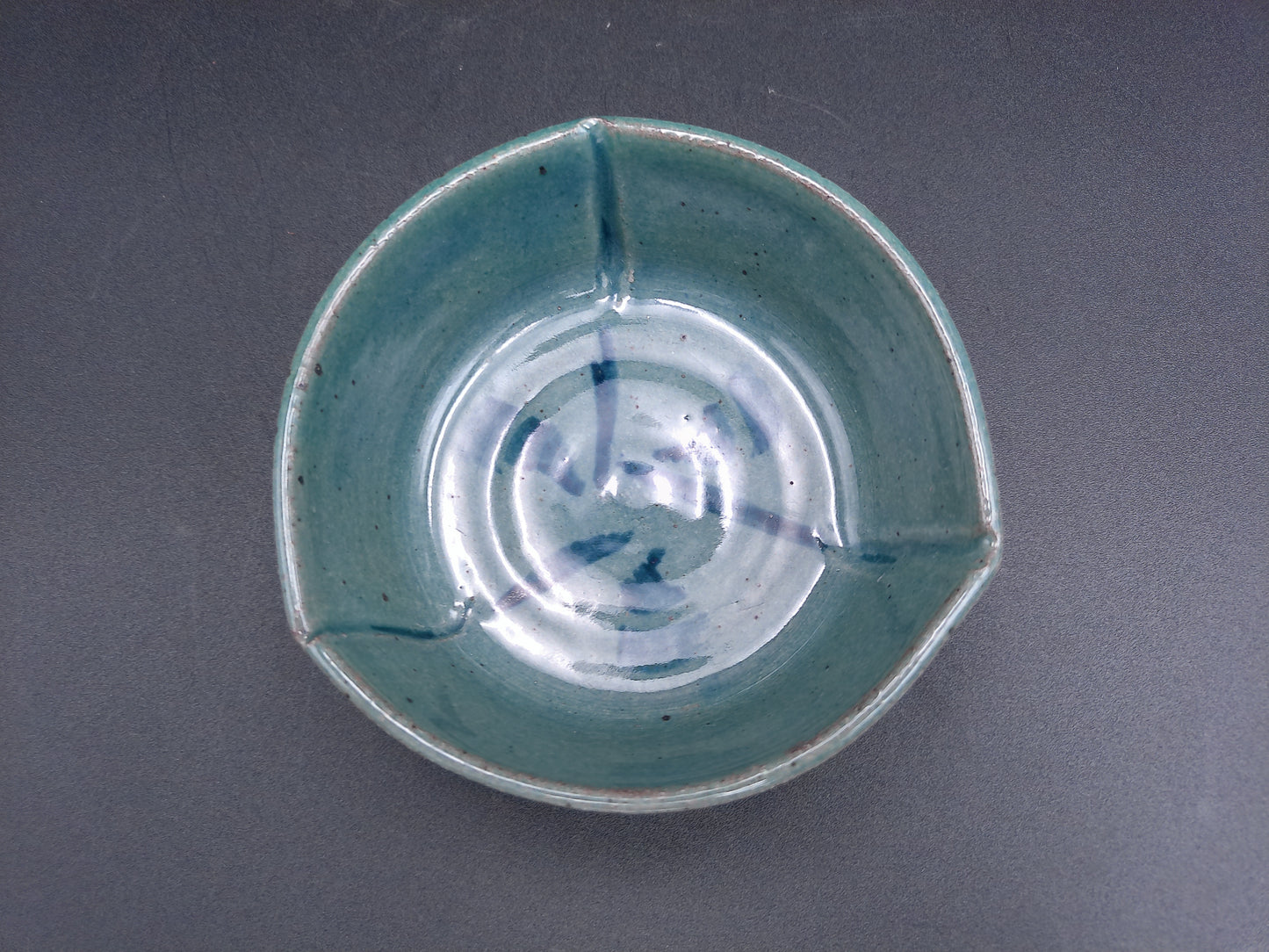 Bowl dish Vintage Pottery Japan writing design