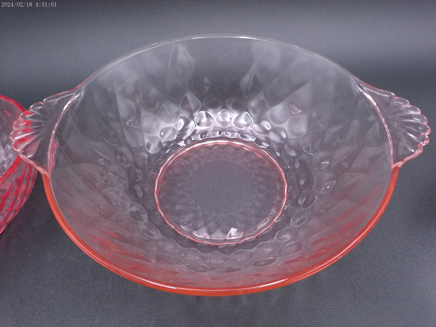 Jeannette pink 2 glass set bowl bowls Vintage