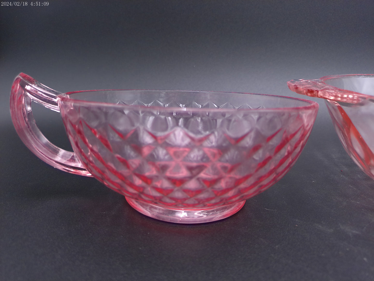 Jeannette pink 2 glass set bowl bowls Vintage