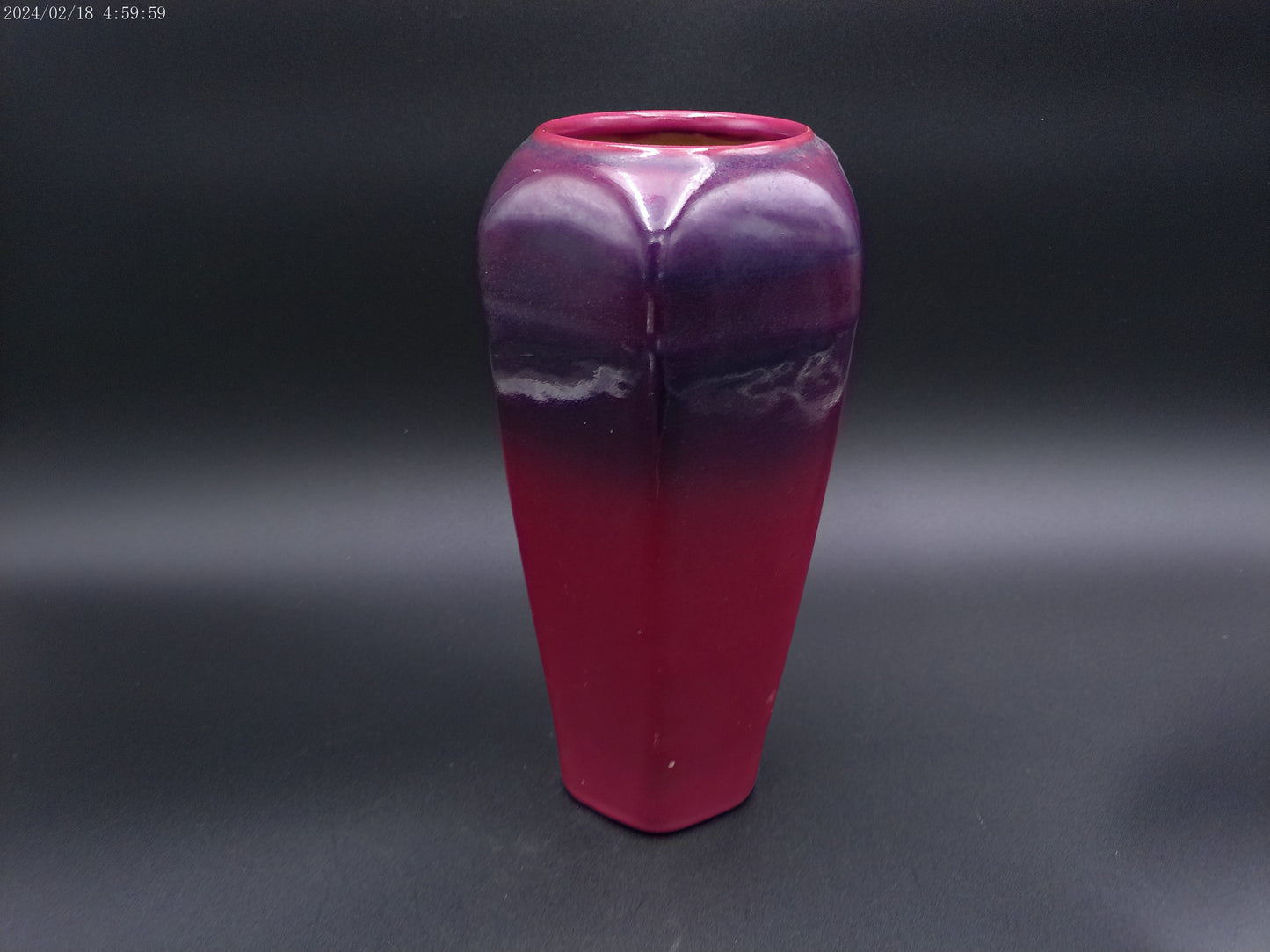 Van Briggle dragonfly vase with a matte Persian Rose glaze