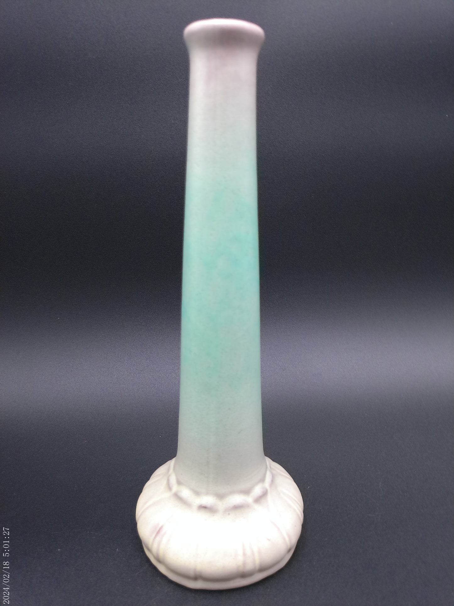 Peters & Reed pottery long stem Tall Vase Vintage