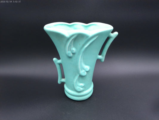 Beautiful Mint colored Vase with Handles Vintage
