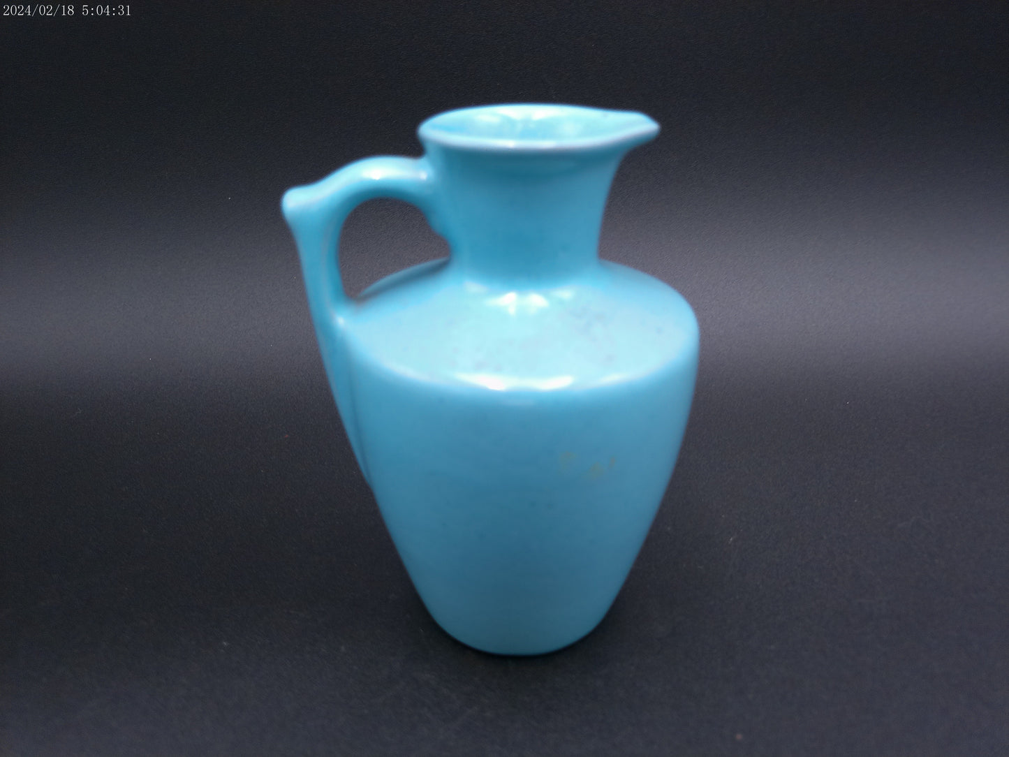 Vintage Frankoma # 838 Art Pottery Jug Pitcher Cruet Robin Blue