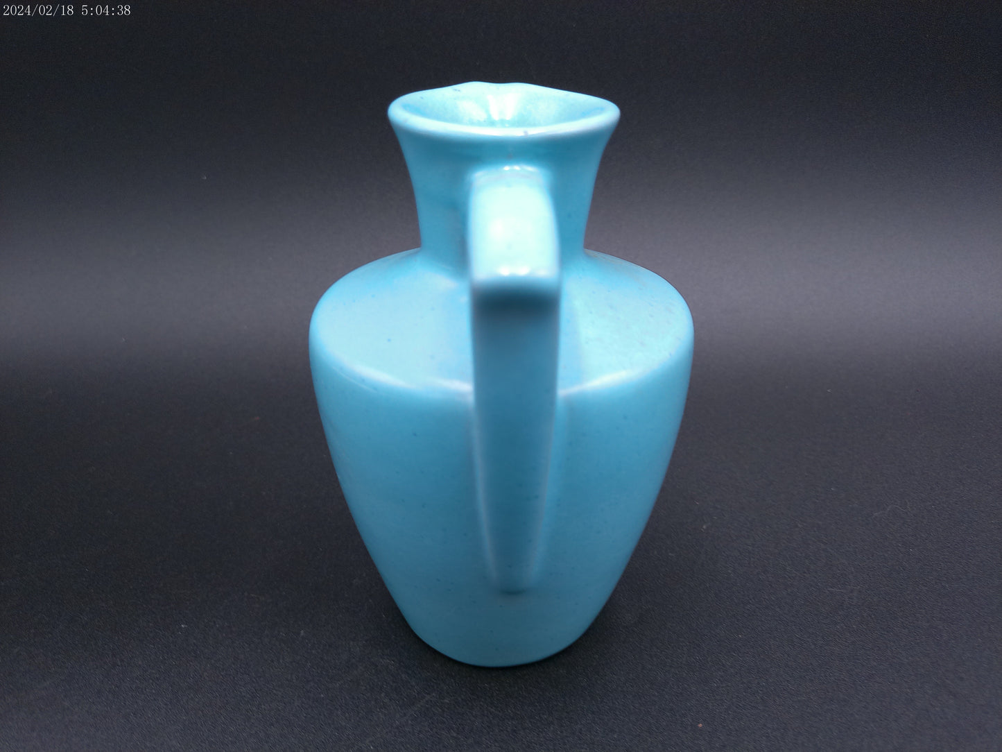 Vintage Frankoma # 838 Art Pottery Jug Pitcher Cruet Robin Blue