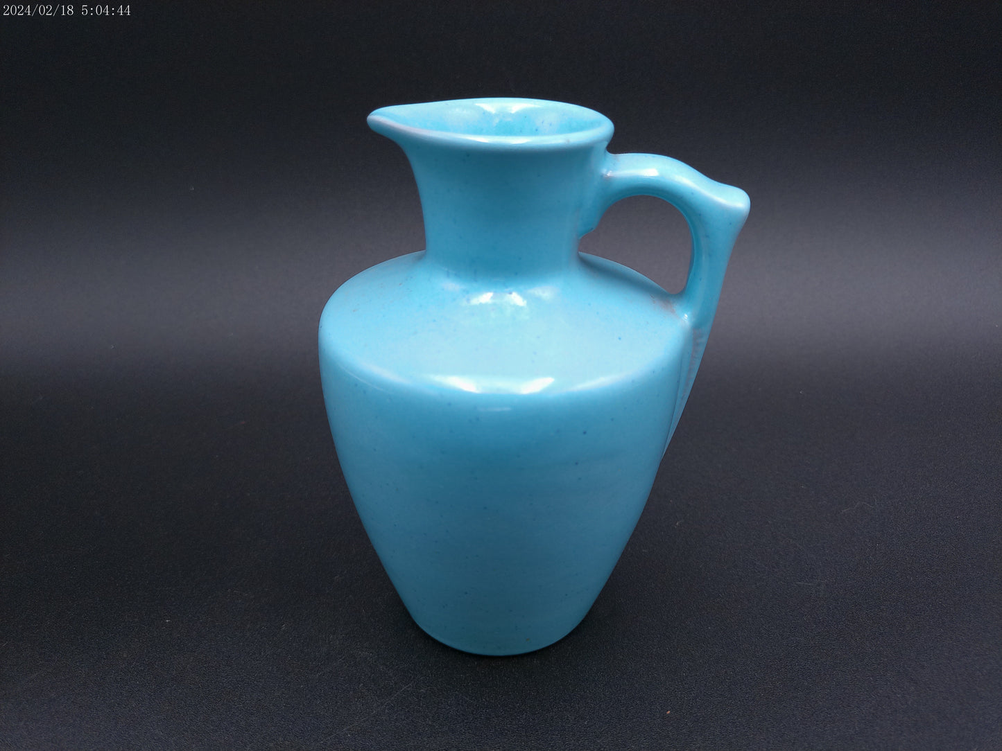 Vintage Frankoma # 838 Art Pottery Jug Pitcher Cruet Robin Blue