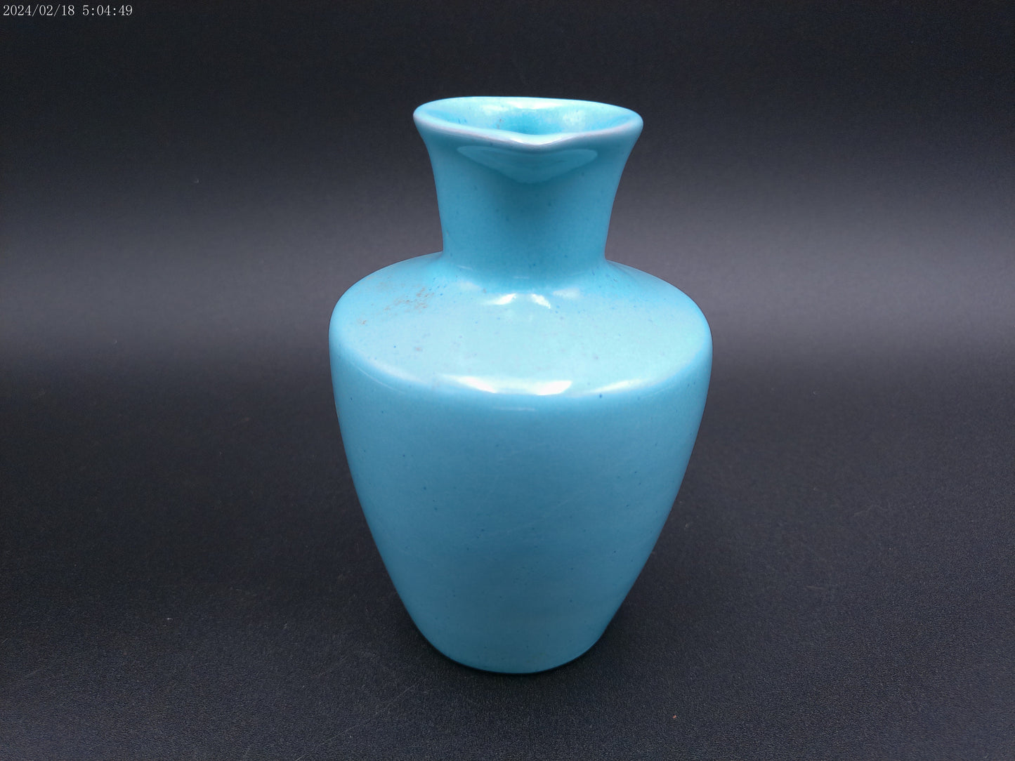 Vintage Frankoma # 838 Art Pottery Jug Pitcher Cruet Robin Blue