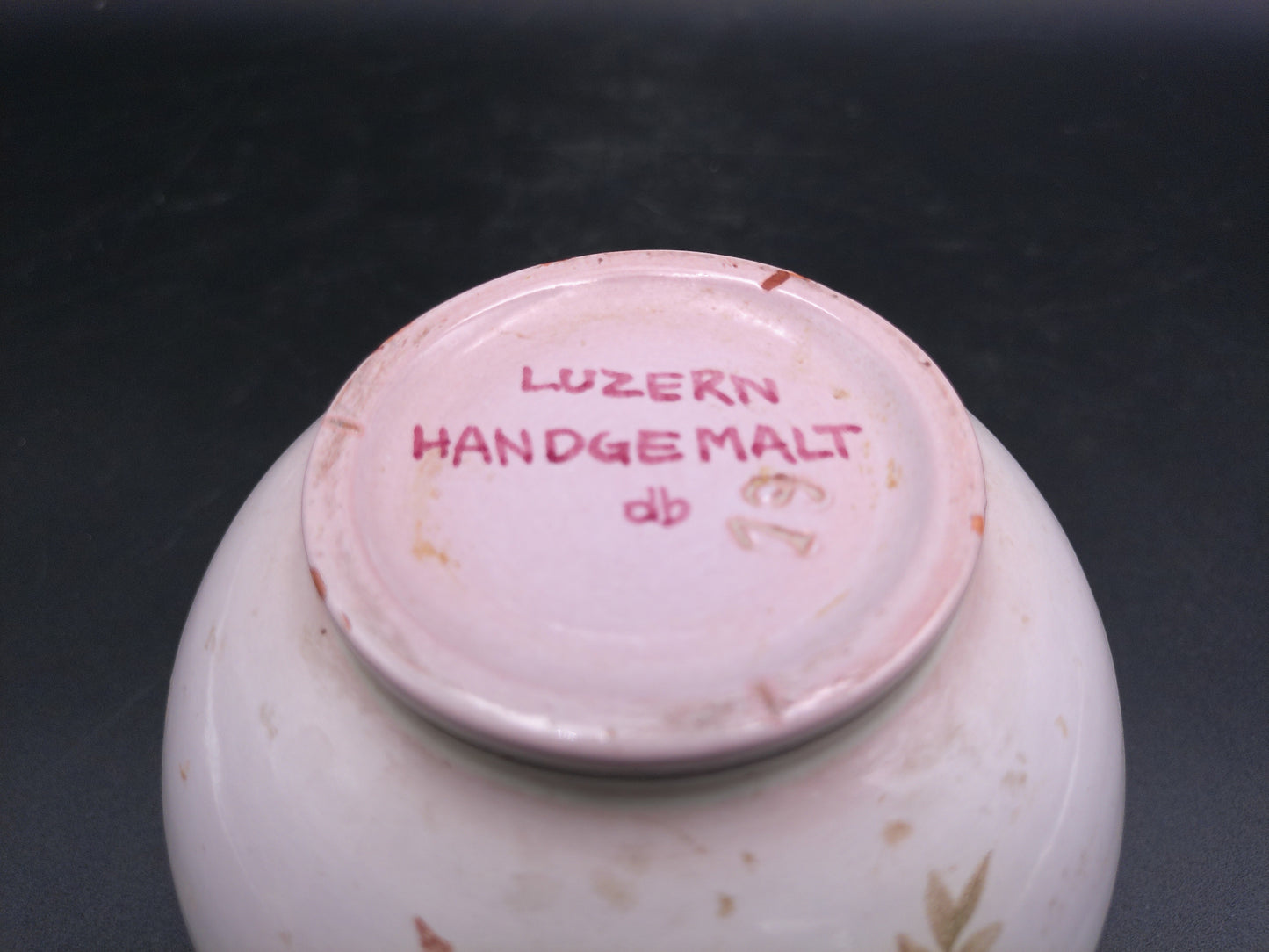 Pottery Craft Butterfly Vase Marked Luzern Handgemalt db 19 Vintage