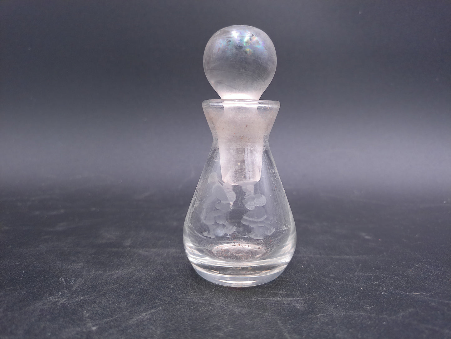 Perfume Bottle Vase Cologne Decanter Glass Etched Glass Vintage
