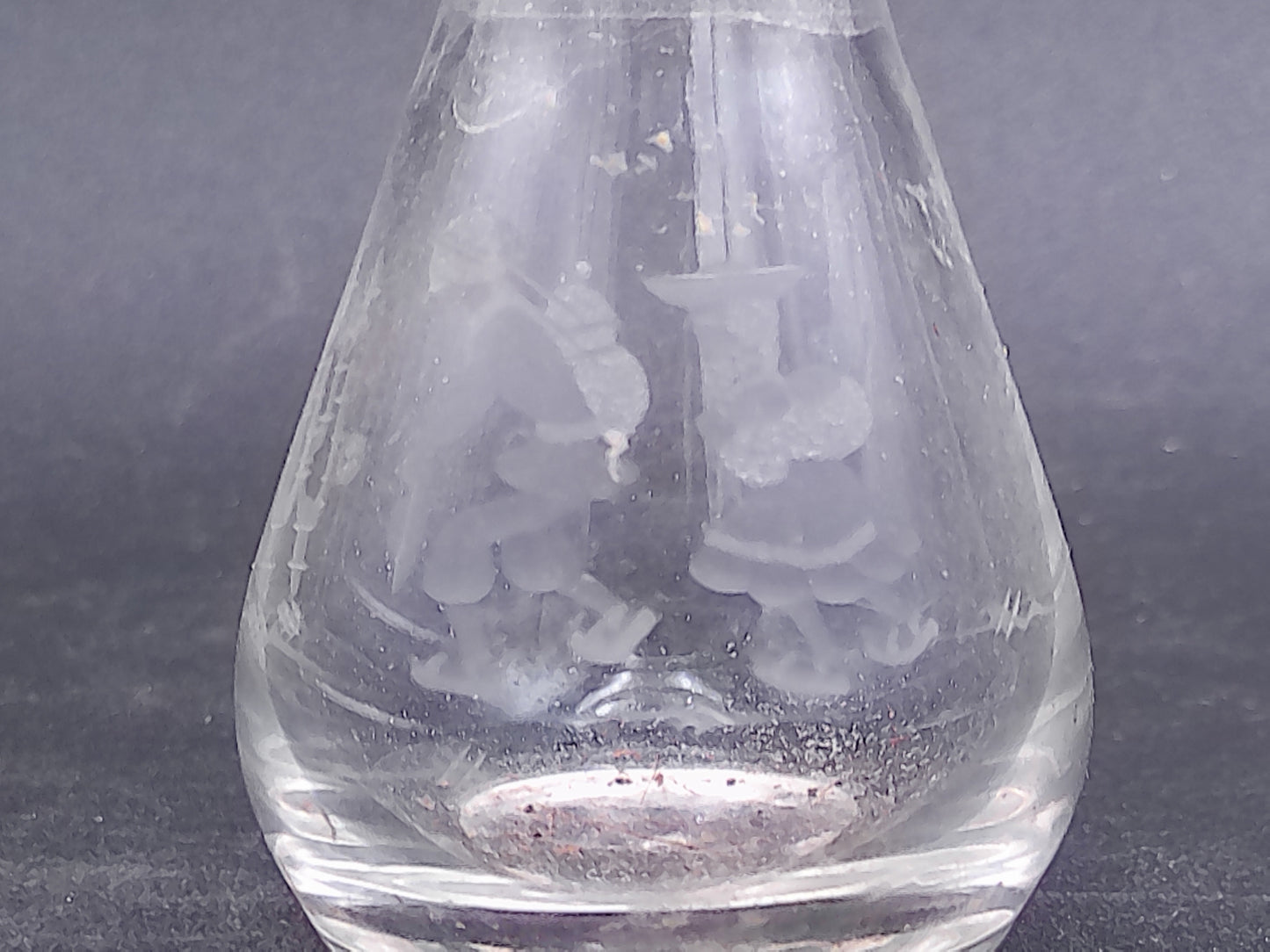 Perfume Bottle Vase Cologne Decanter Glass Etched Glass Vintage