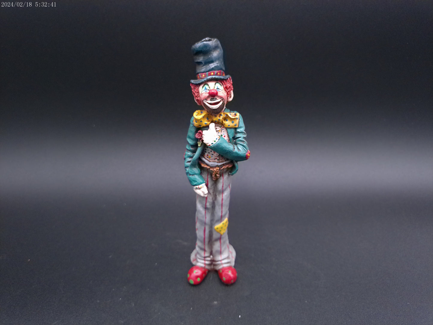 Tall Skinny Clown Vintage hand Painted Figurine