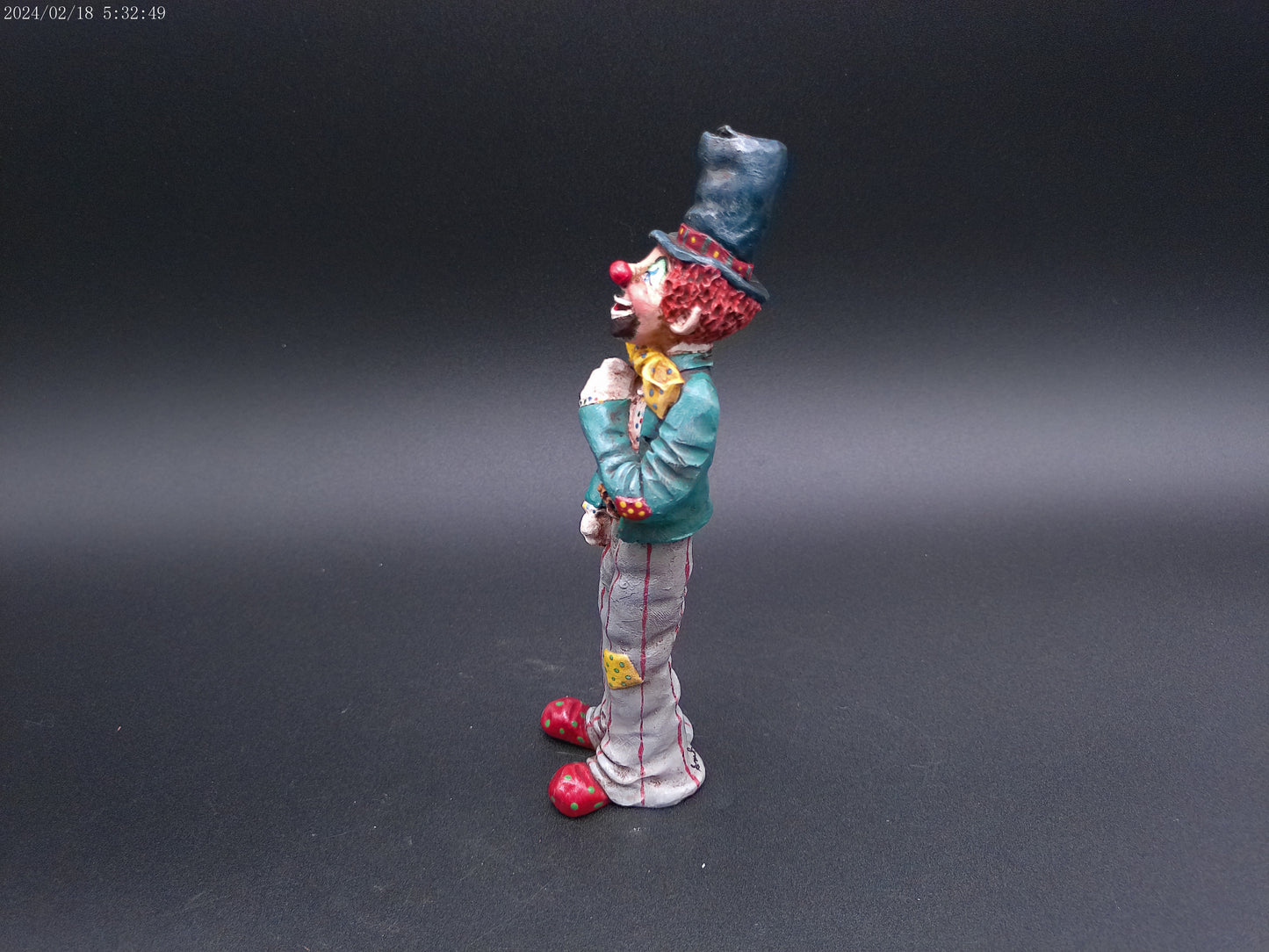 Tall Skinny Clown Vintage hand Painted Figurine