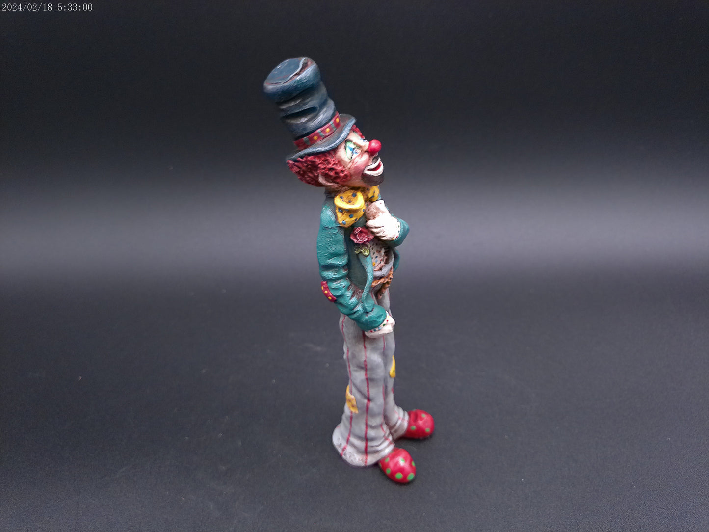 Tall Skinny Clown Vintage hand Painted Figurine