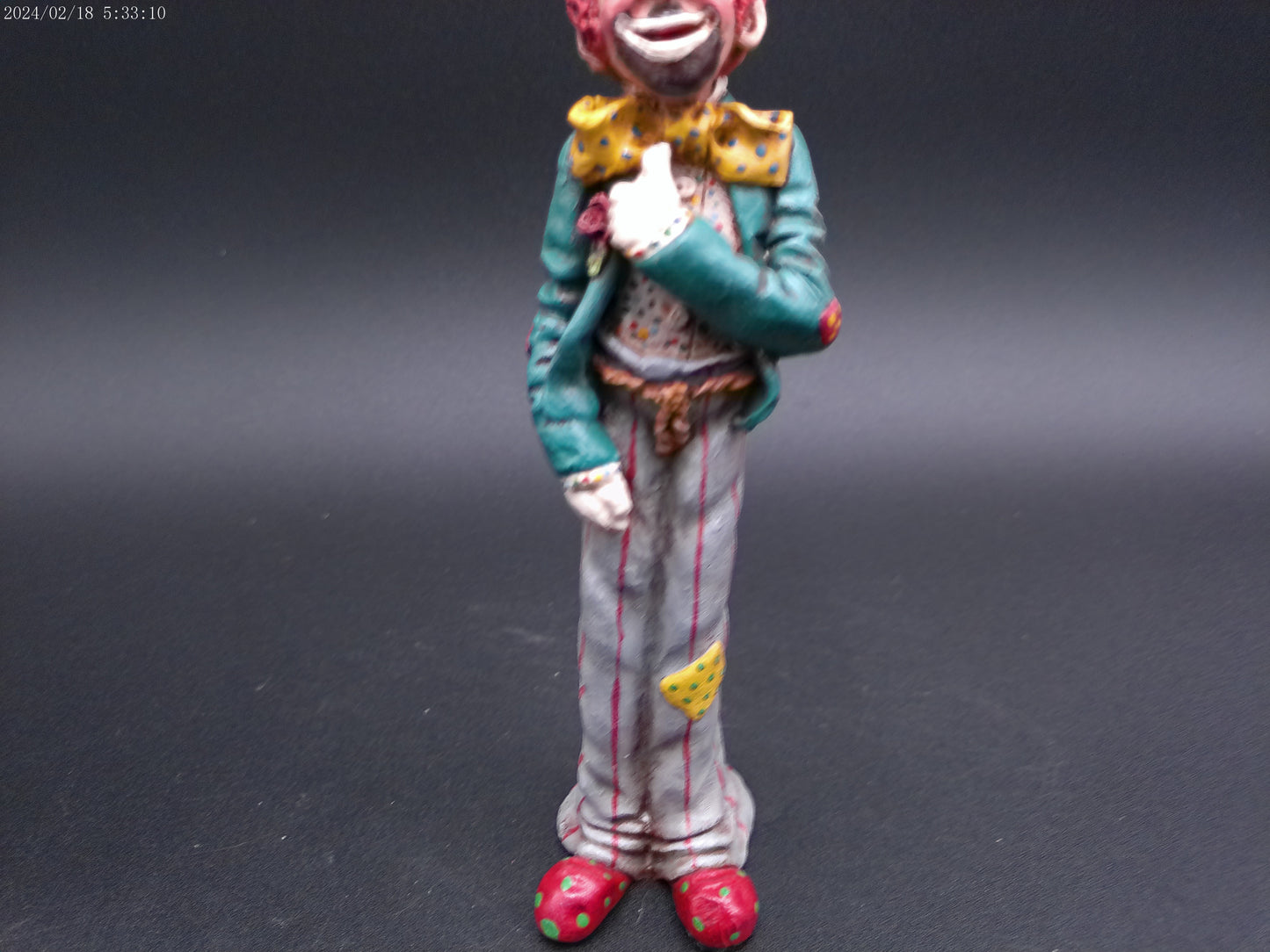 Tall Skinny Clown Vintage hand Painted Figurine