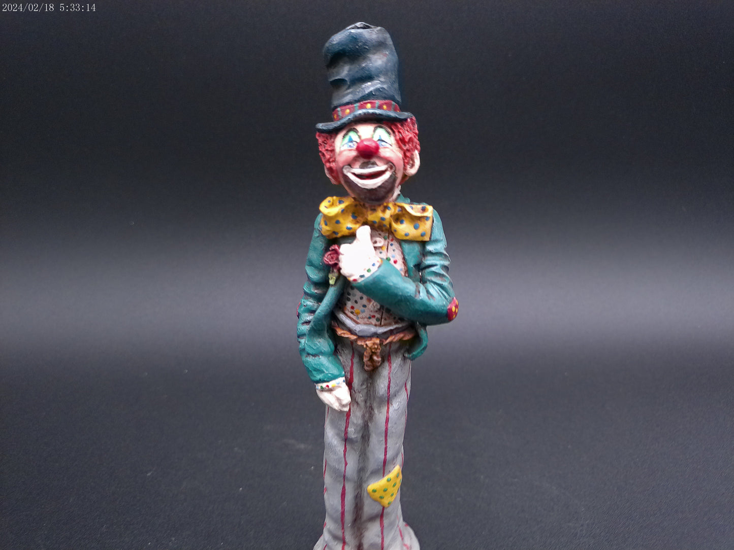 Tall Skinny Clown Vintage hand Painted Figurine
