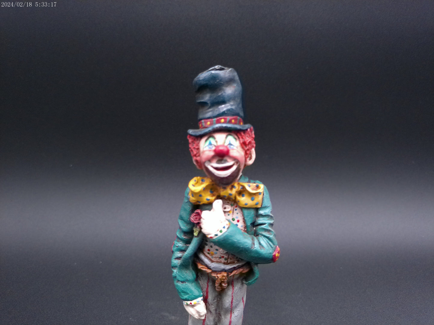 Tall Skinny Clown Vintage hand Painted Figurine