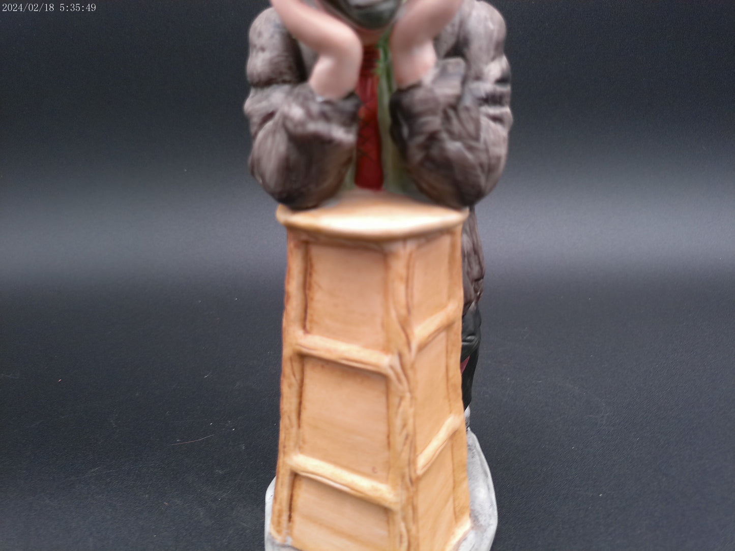 Emmett Kelly Jr. Sad Clown Figurine Leaning on a Stool