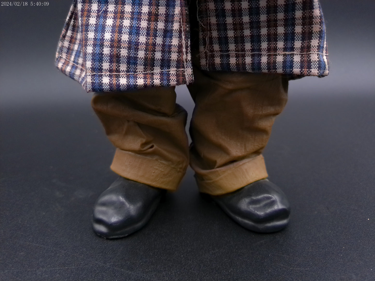 Clown Figurine in Cloth Clothing holding Violin - Tag and Sticker attached