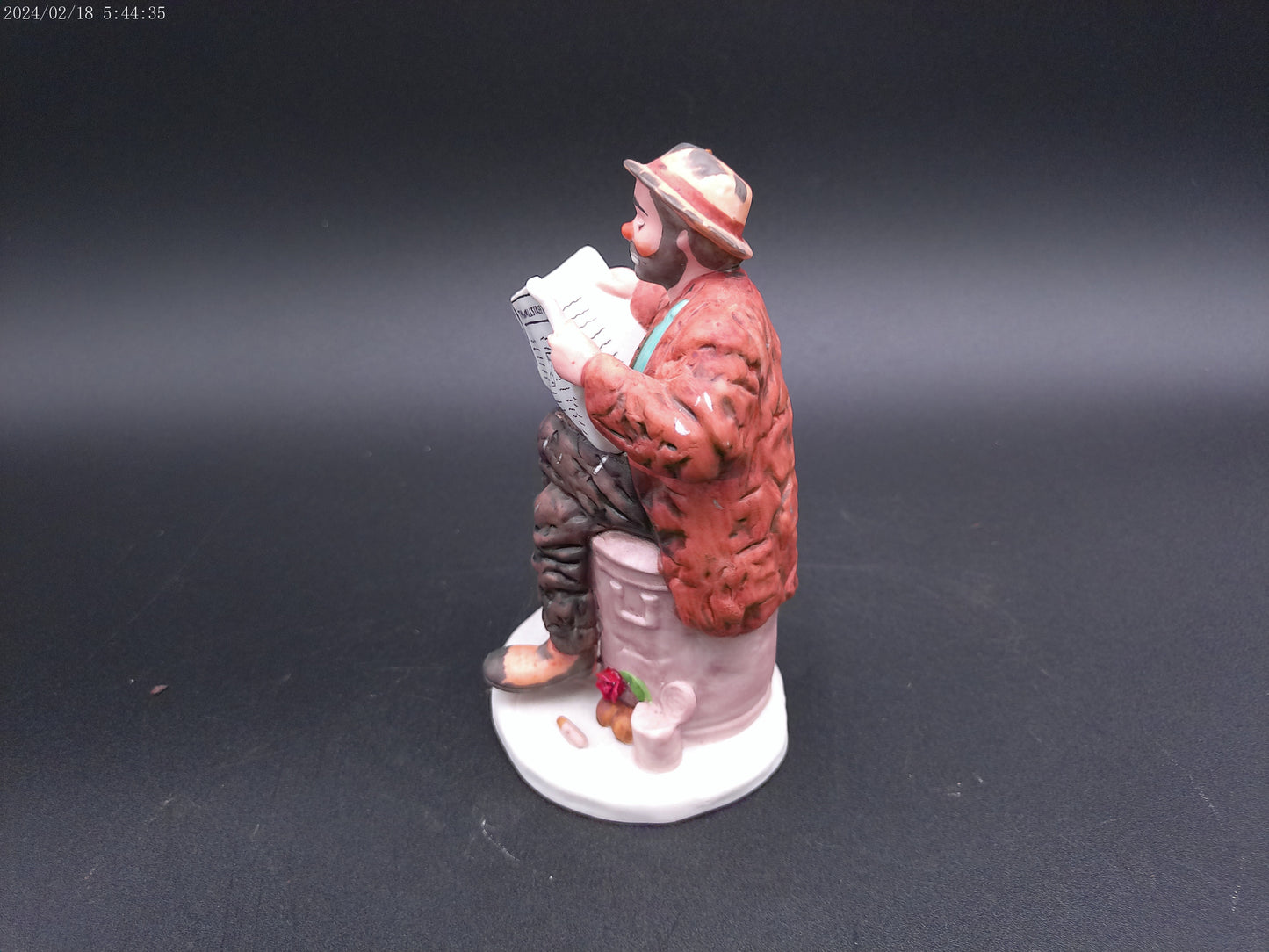 Emmett Kelly Stockbroker Wall Street Journal Broker Statue, 1986 from the Circus Collection ~ Limited Edition & Numbered