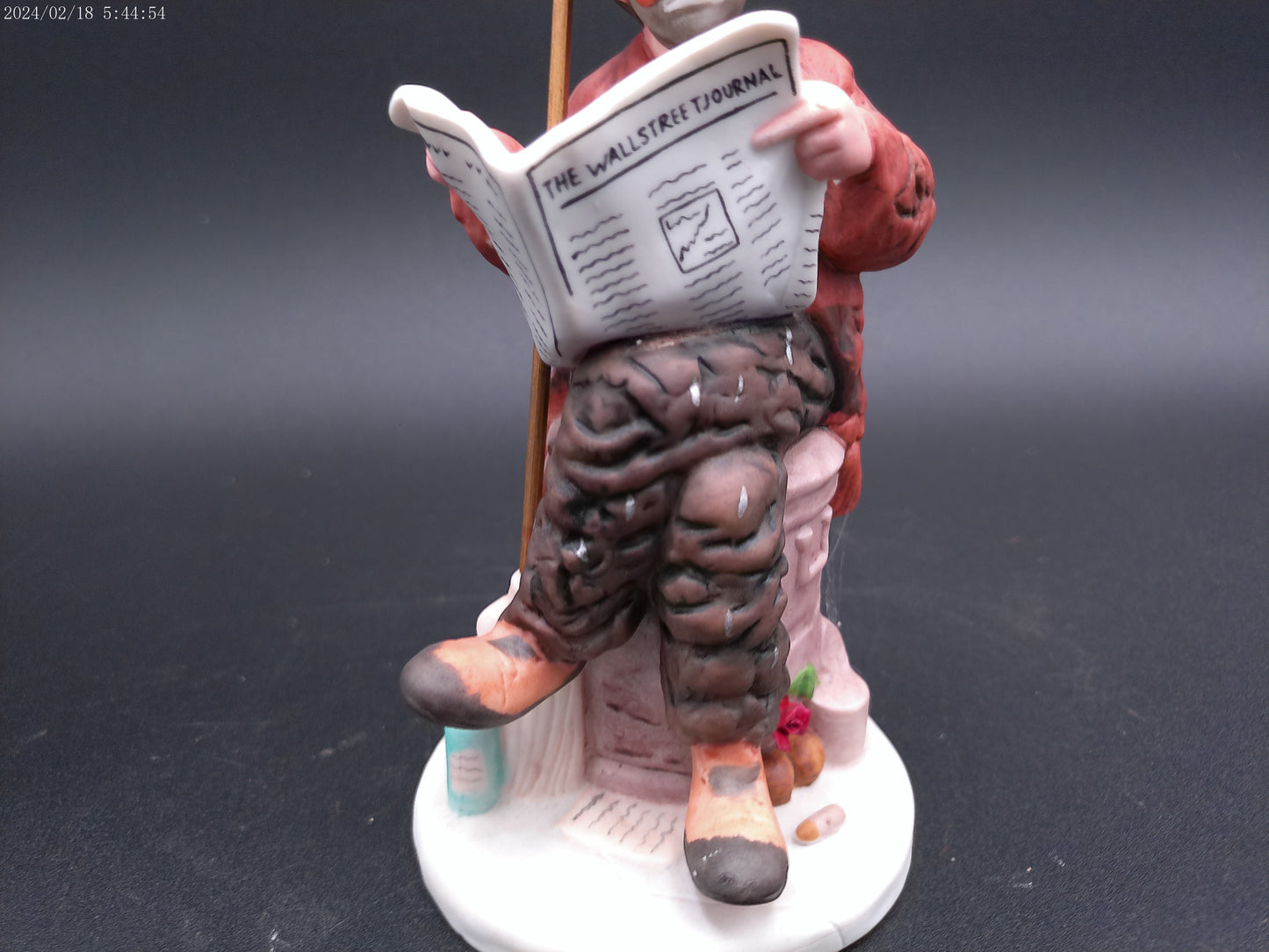 Emmett Kelly Stockbroker Wall Street Journal Broker Statue, 1986 from the Circus Collection ~ Limited Edition & Numbered