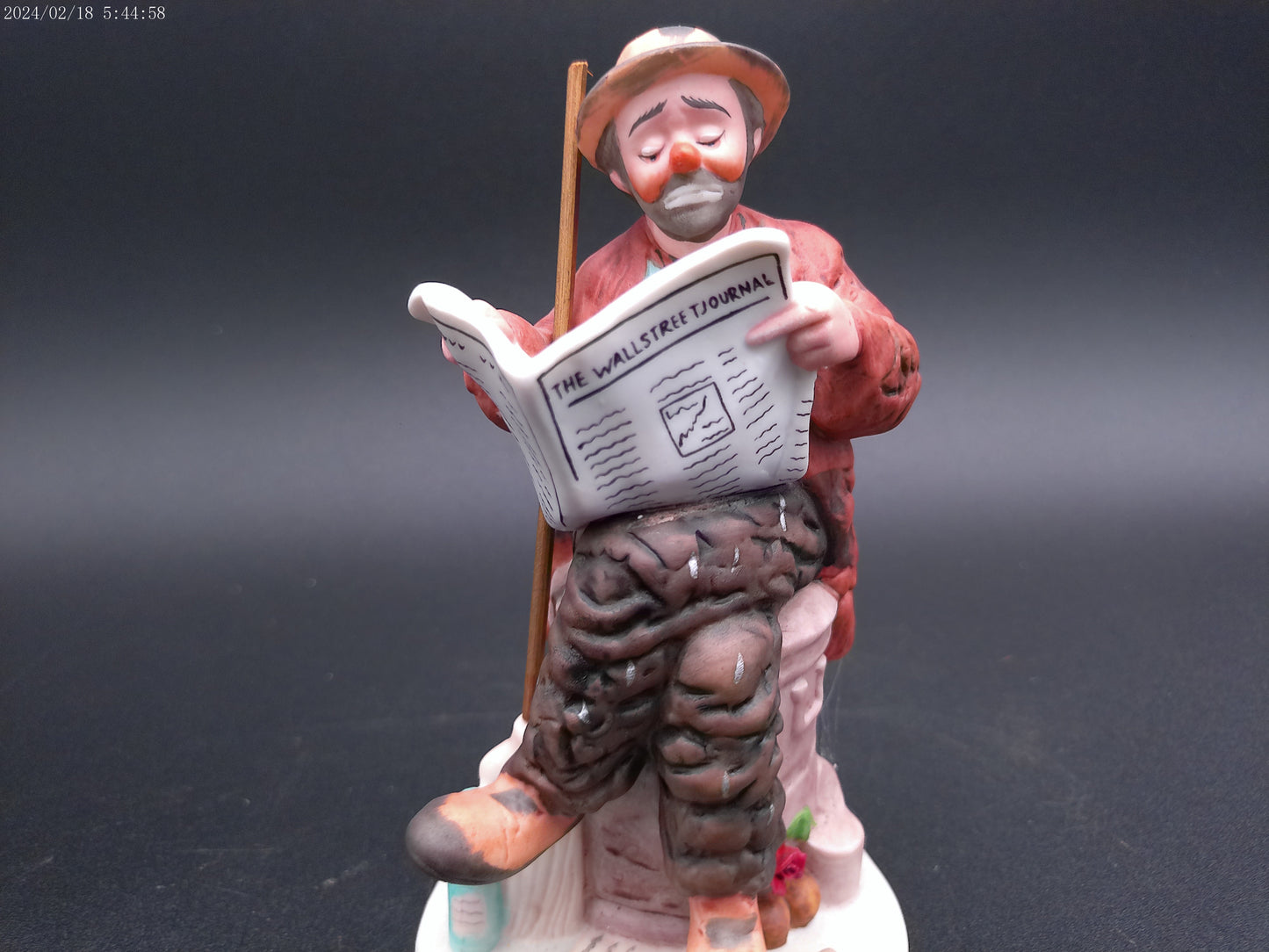 Emmett Kelly Stockbroker Wall Street Journal Broker Statue, 1986 from the Circus Collection ~ Limited Edition & Numbered