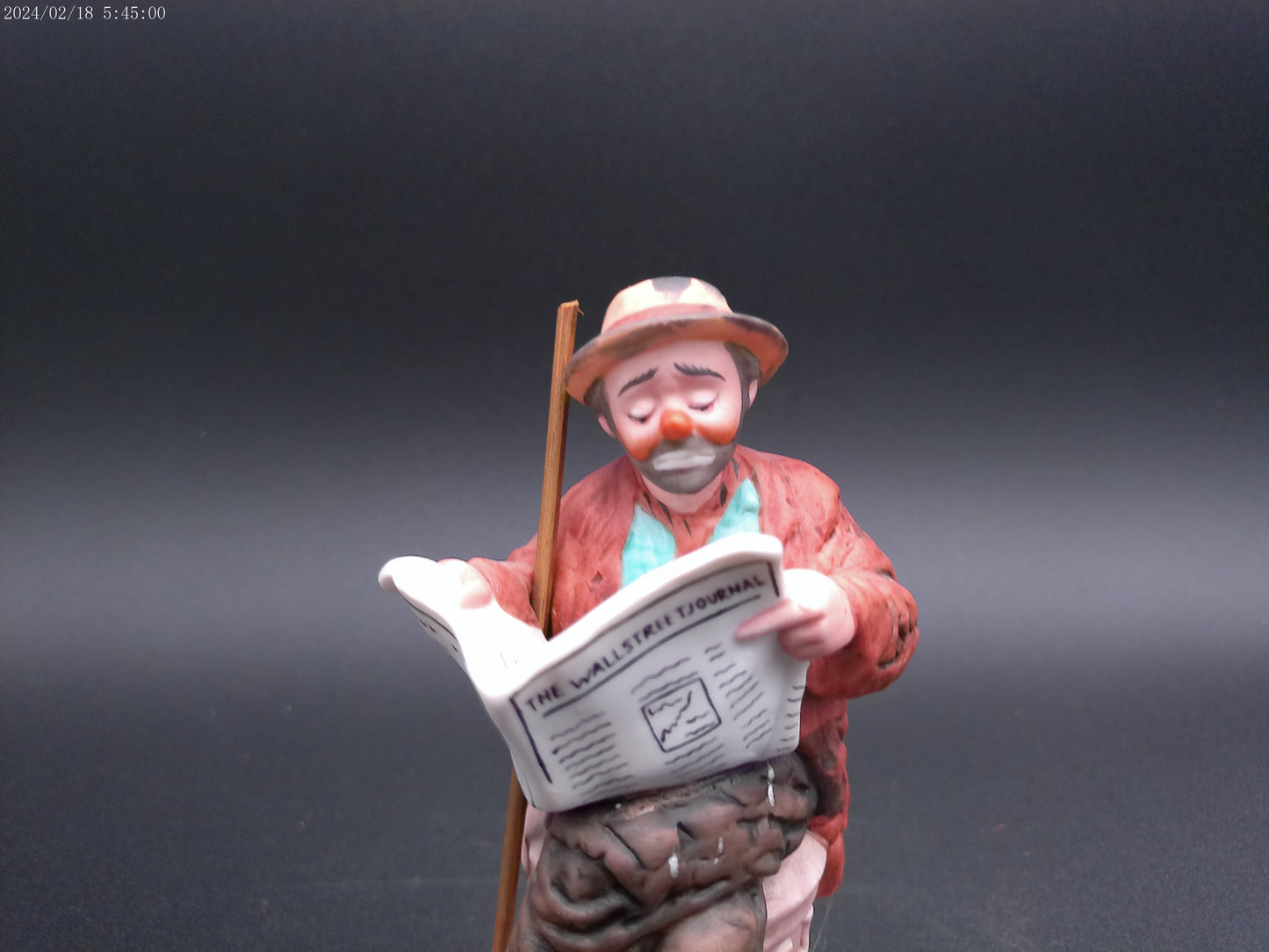 Emmett Kelly Stockbroker Wall Street Journal Broker Statue, 1986 from the Circus Collection ~ Limited Edition & Numbered