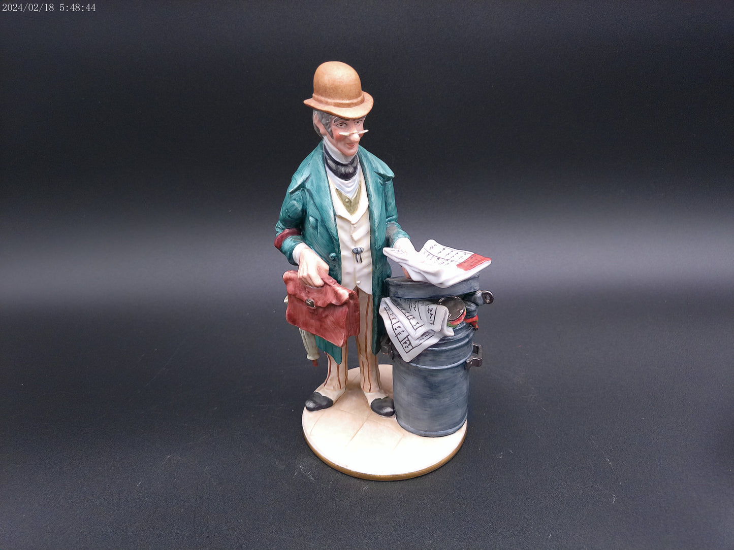 CompoDimonte Puccini's #1143 Economics in the Trash Can sculpture