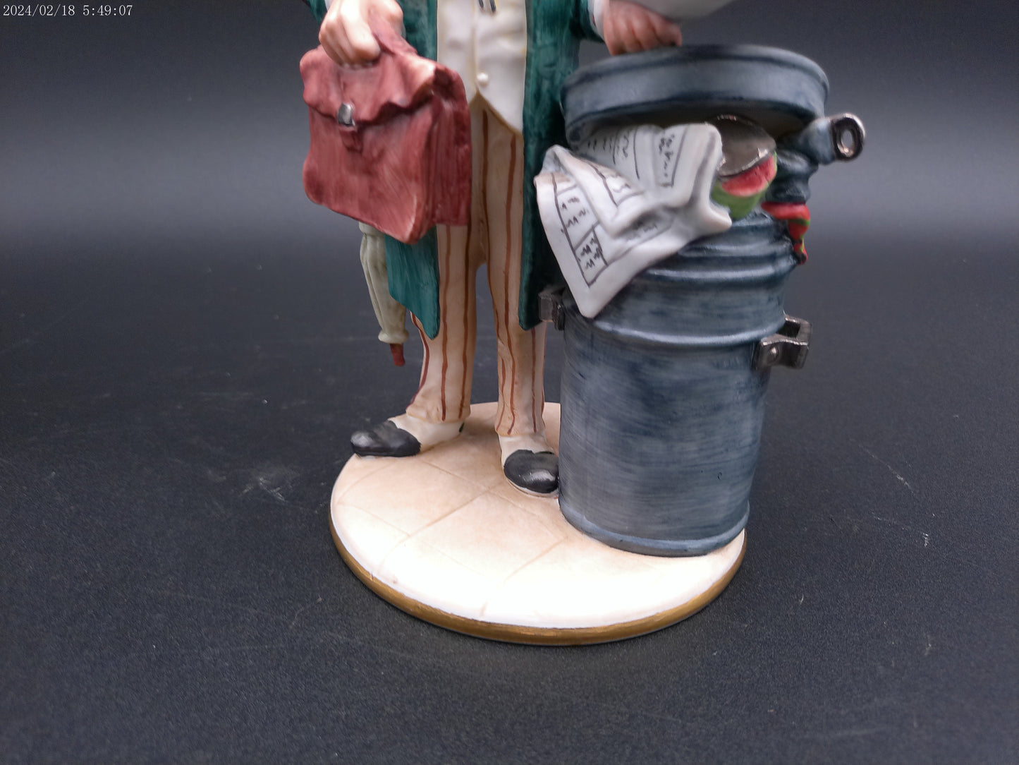 CompoDimonte Puccini's #1143 Economics in the Trash Can sculpture