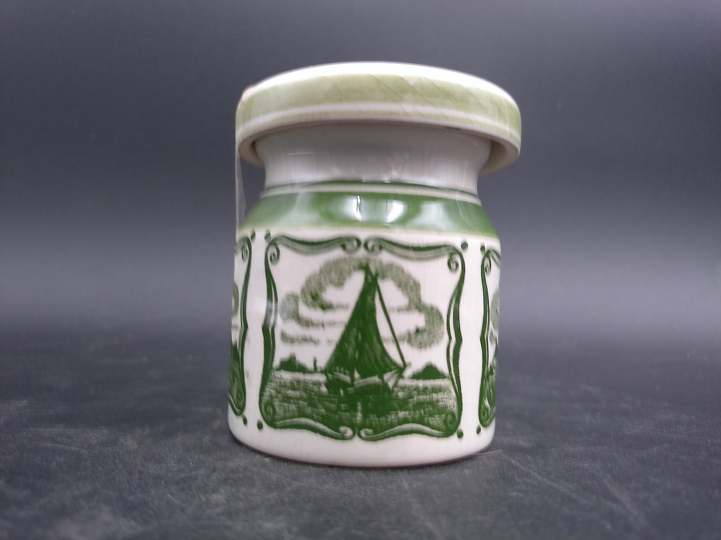 Blue Delft Holland Ceramic Jar Displayed Netherlands Antique 20th Century