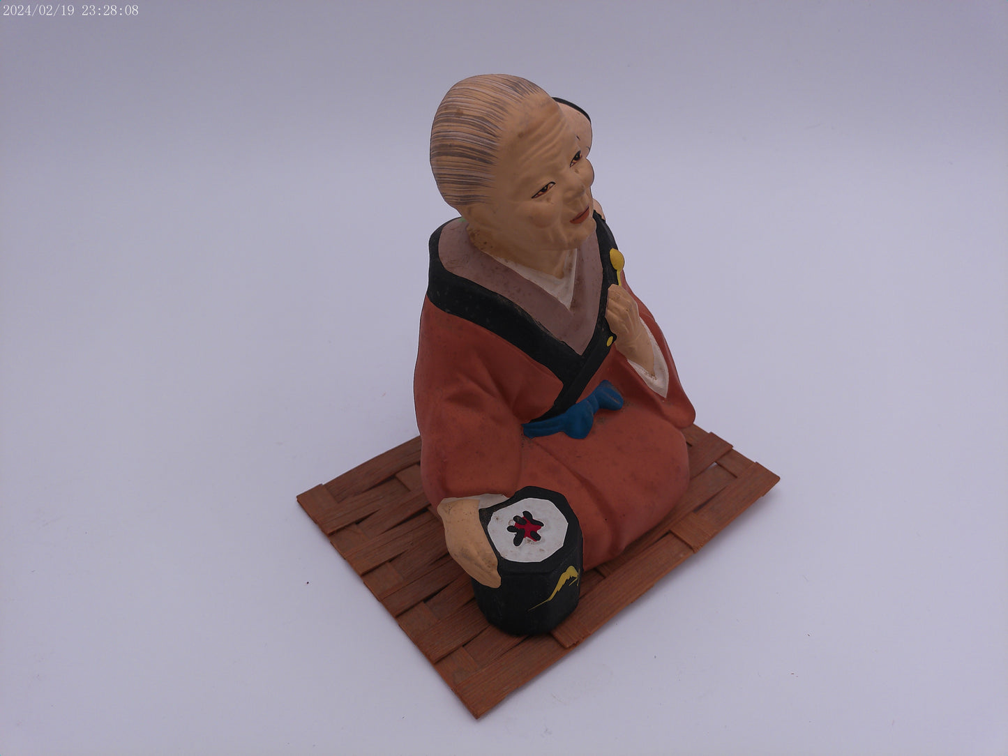 Vintage Ceramic Figurine Asian Old Man with Child