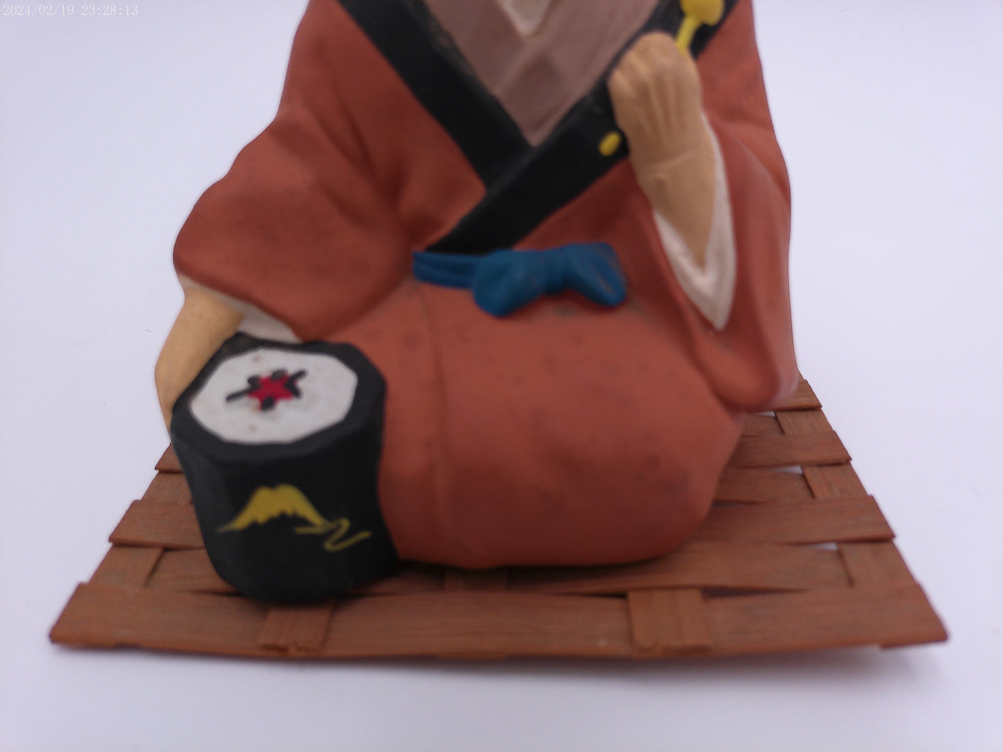 Vintage Ceramic Figurine Asian Old Man with Child