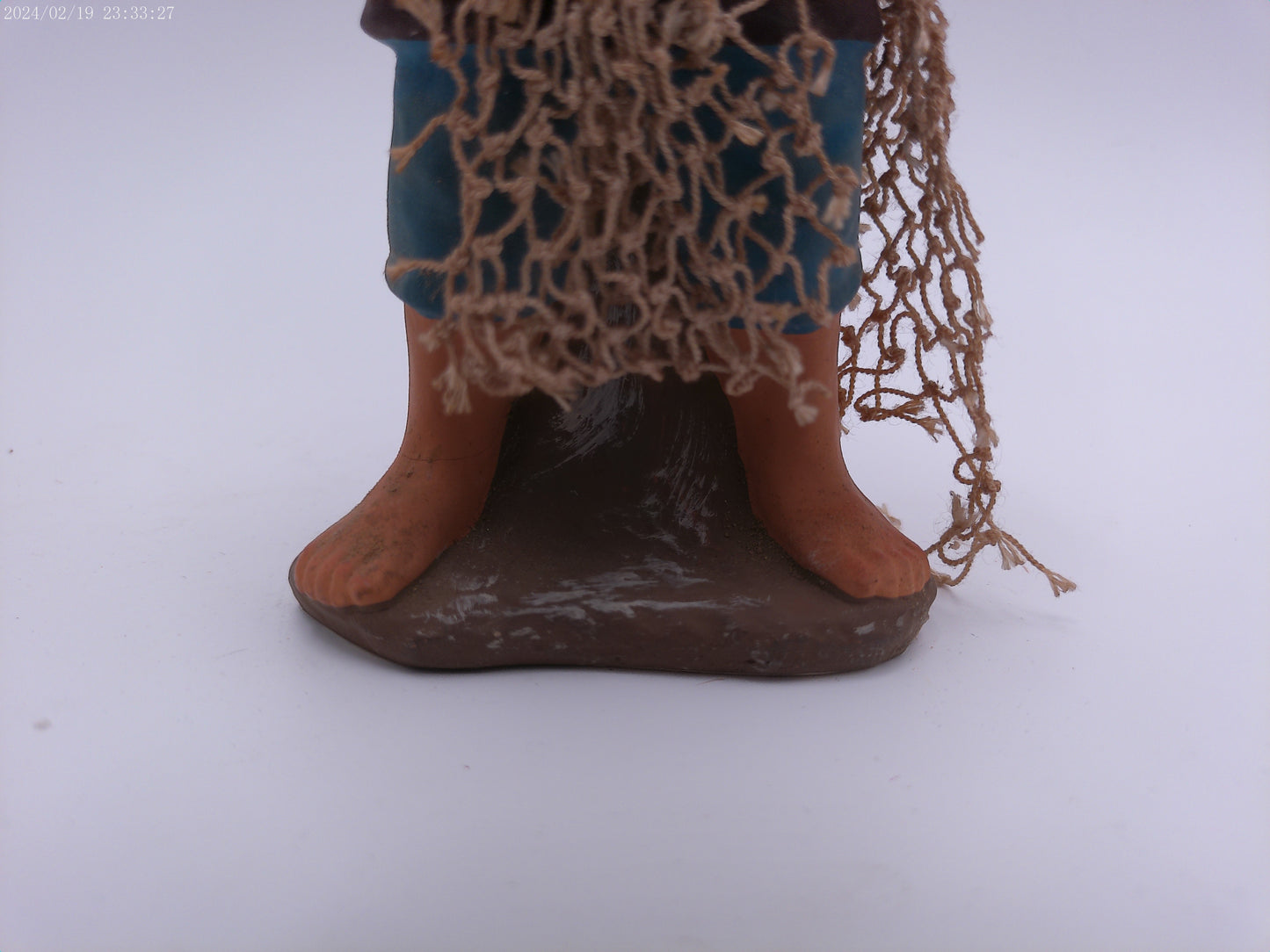 Fisherman statue with Net Japanese Figurine Vintage