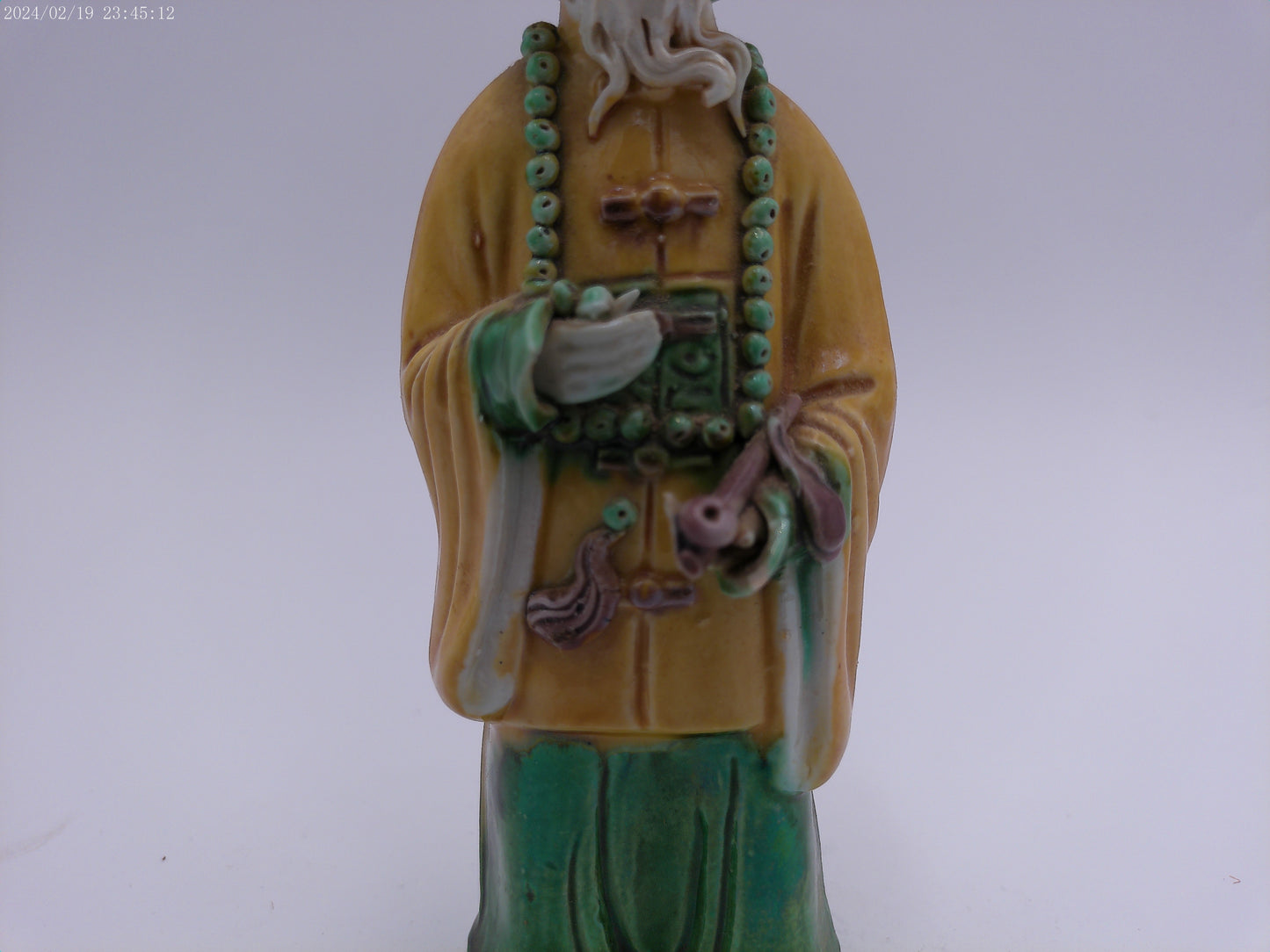 Chinese Mandarin Elderly Man Porcelain Stqtue Hand Painted Vintage