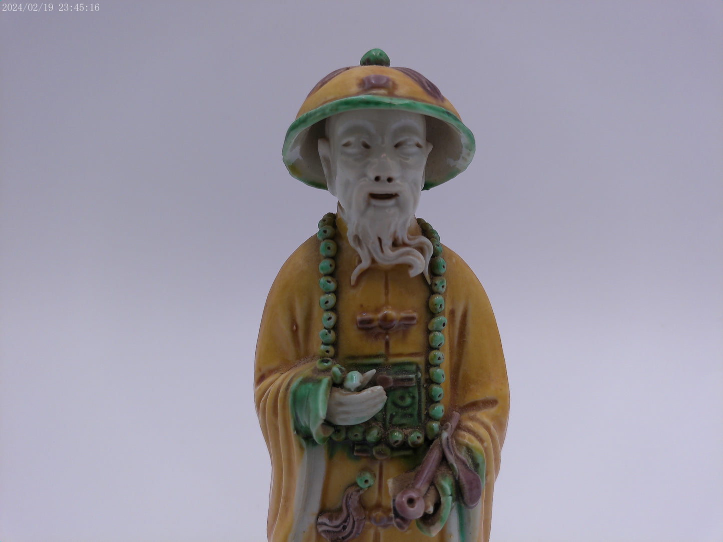 Chinese Mandarin Elderly Man Porcelain Stqtue Hand Painted Vintage