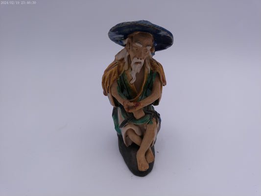 Chinese Mud Men Clay Figurine Vintage