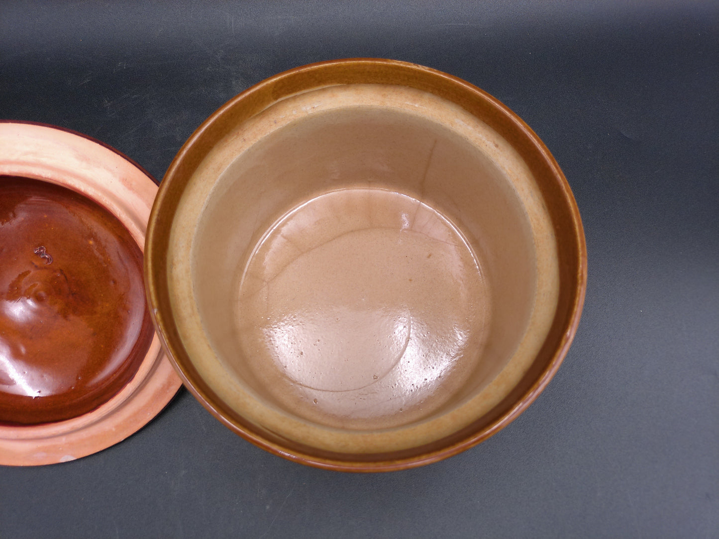 Pottery Vintage Orange Brown Glaze Ceramic Dish With Lid Vintage '70s Pearsons of Chesterfield Stoneware
