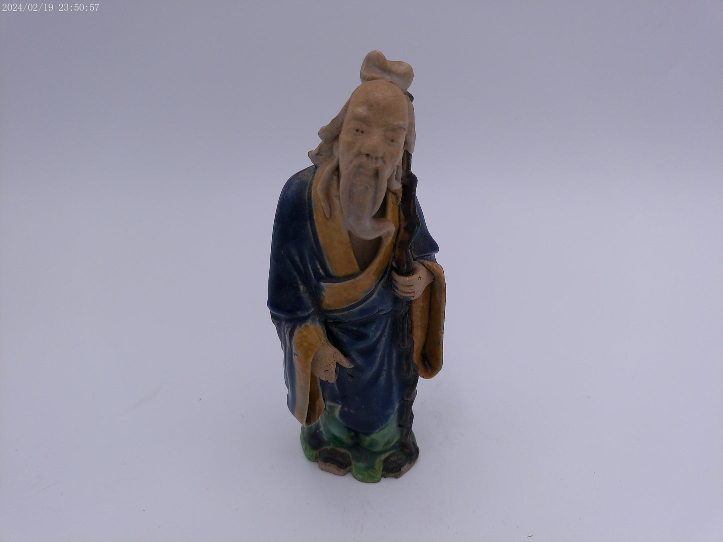 Chinese Elder Figure With Staff statue Vintage