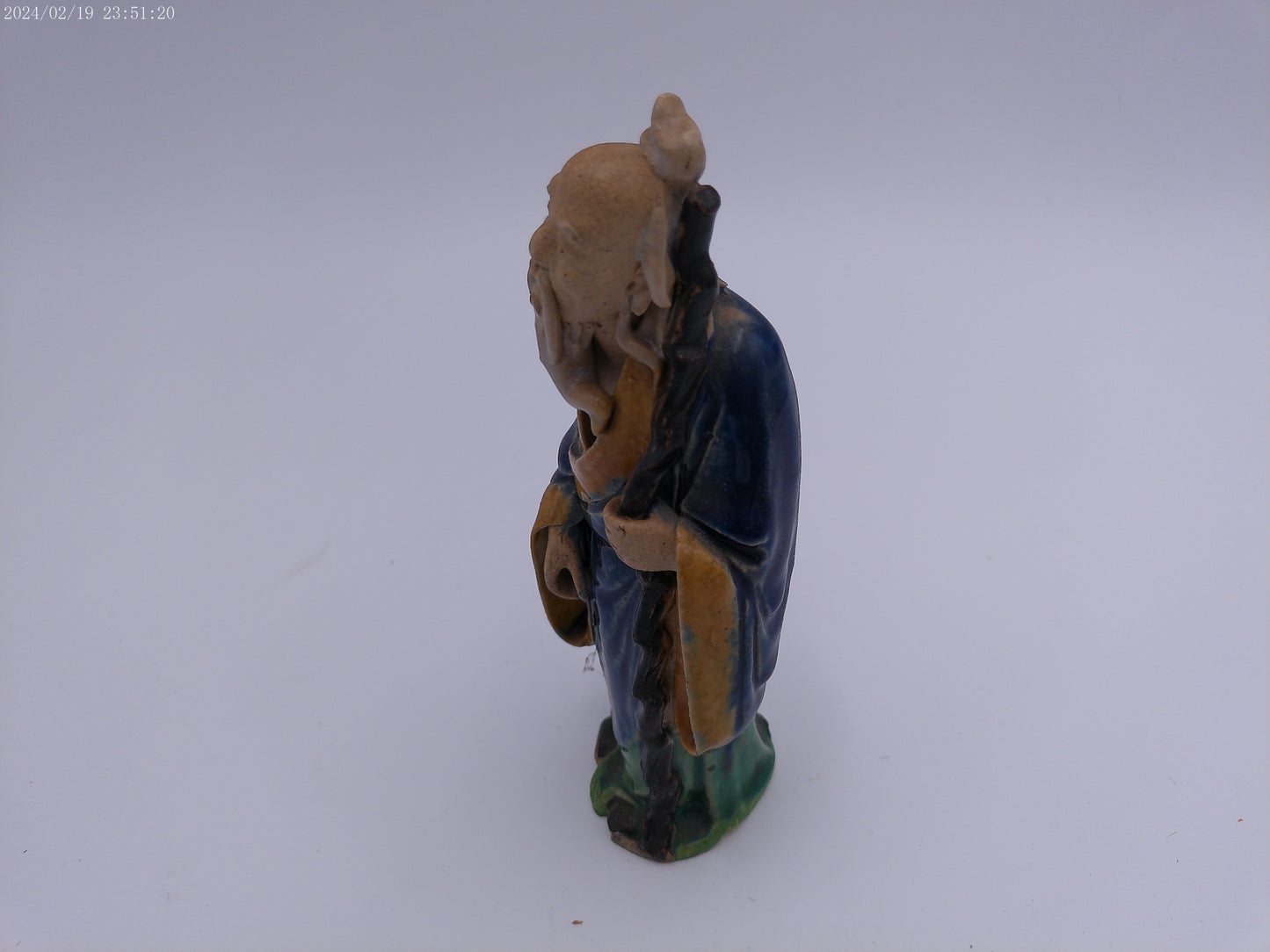 Chinese Elder Figure With Staff statue Vintage