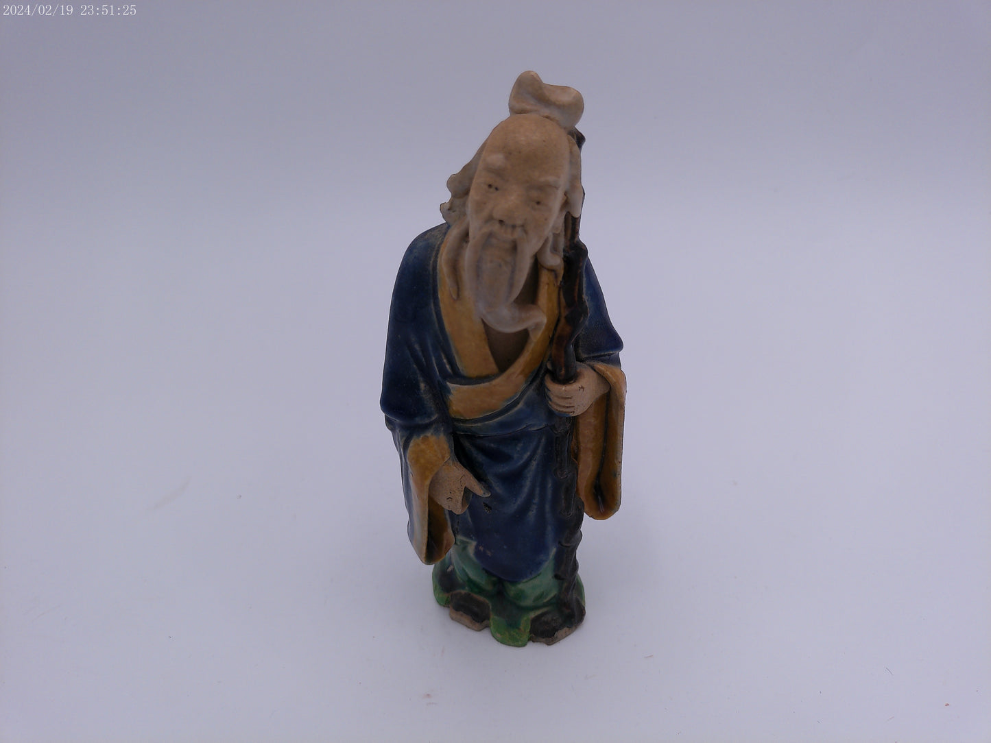 Chinese Elder Figure With Staff statue Vintage