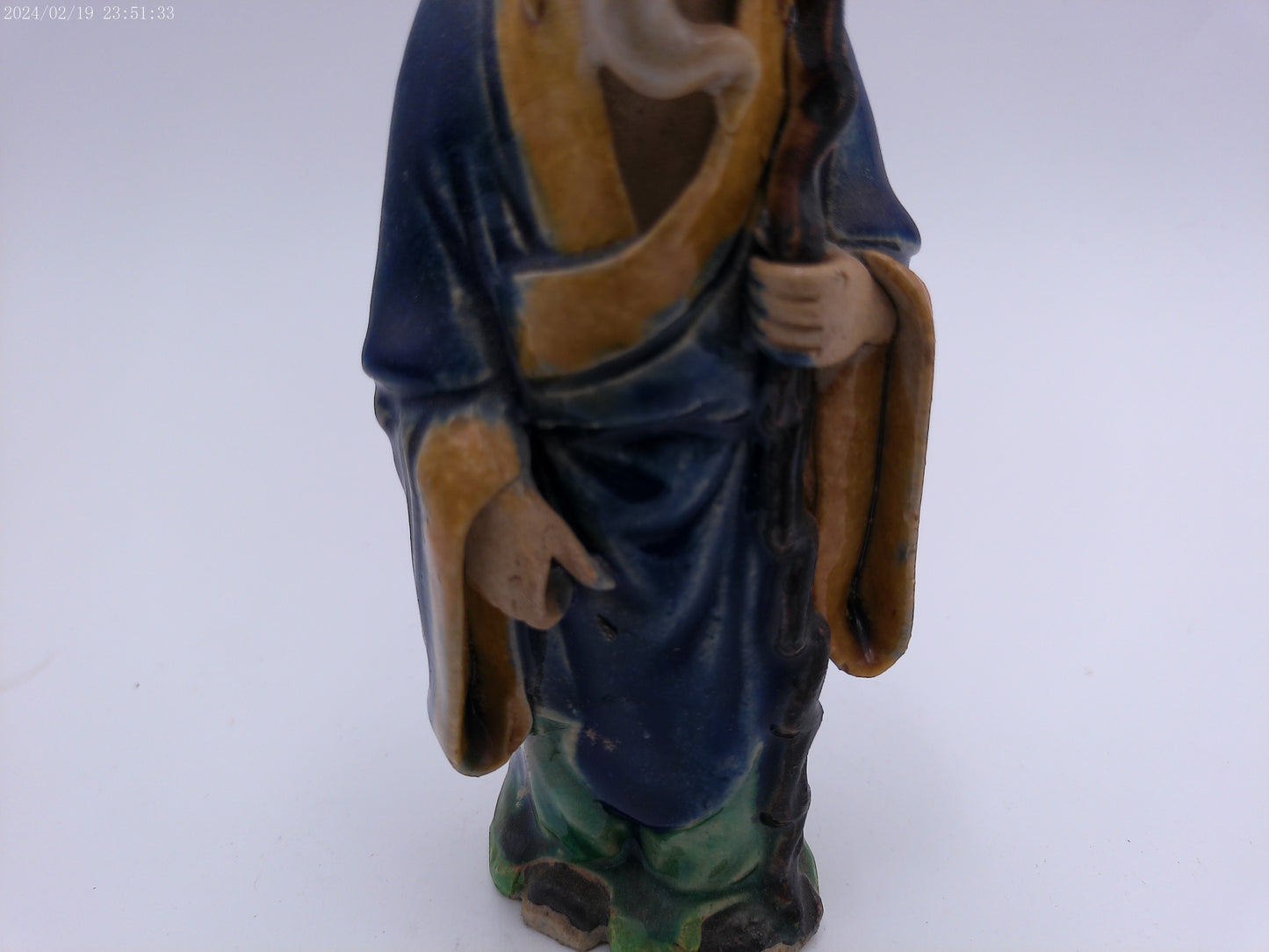 Chinese Elder Figure With Staff statue Vintage