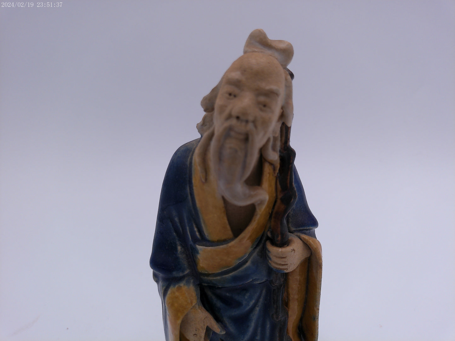 Chinese Elder Figure With Staff statue Vintage