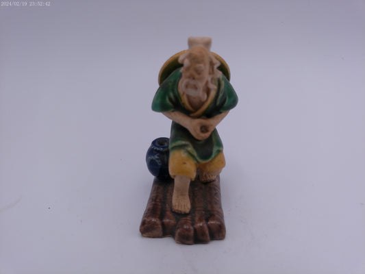 Shiwan Mudman Chinese Fisherman On Raft Vintage 40's