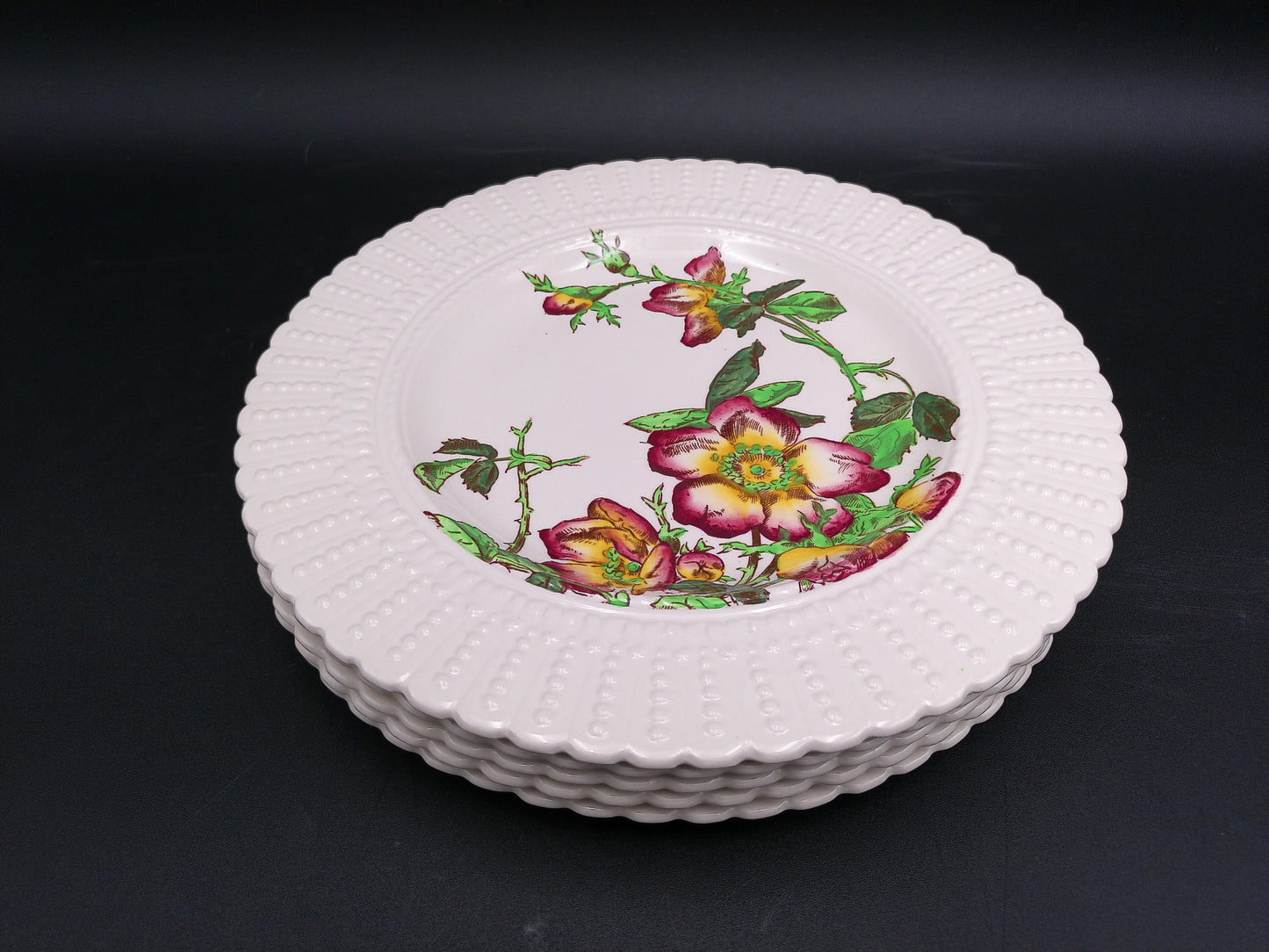Stack of Plates Cauldon Flowers Series 2481 Flower Designs (9.5 In.) England