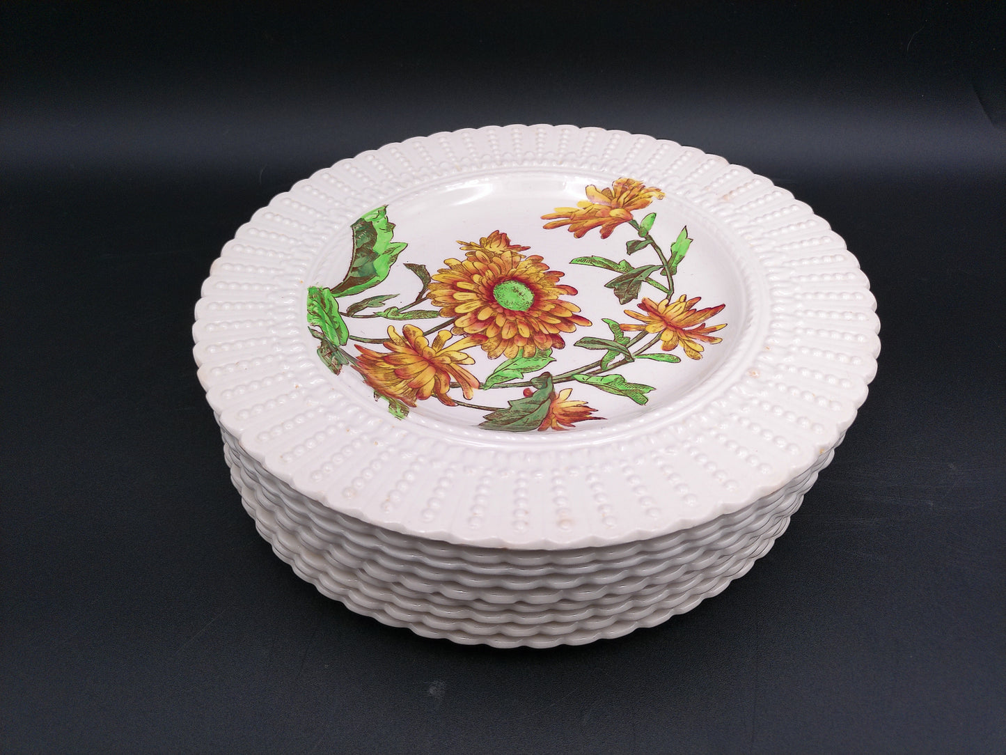 Stack of Plates Cauldon Flowers Series 2481 Flower Designs (9.5 In.) England