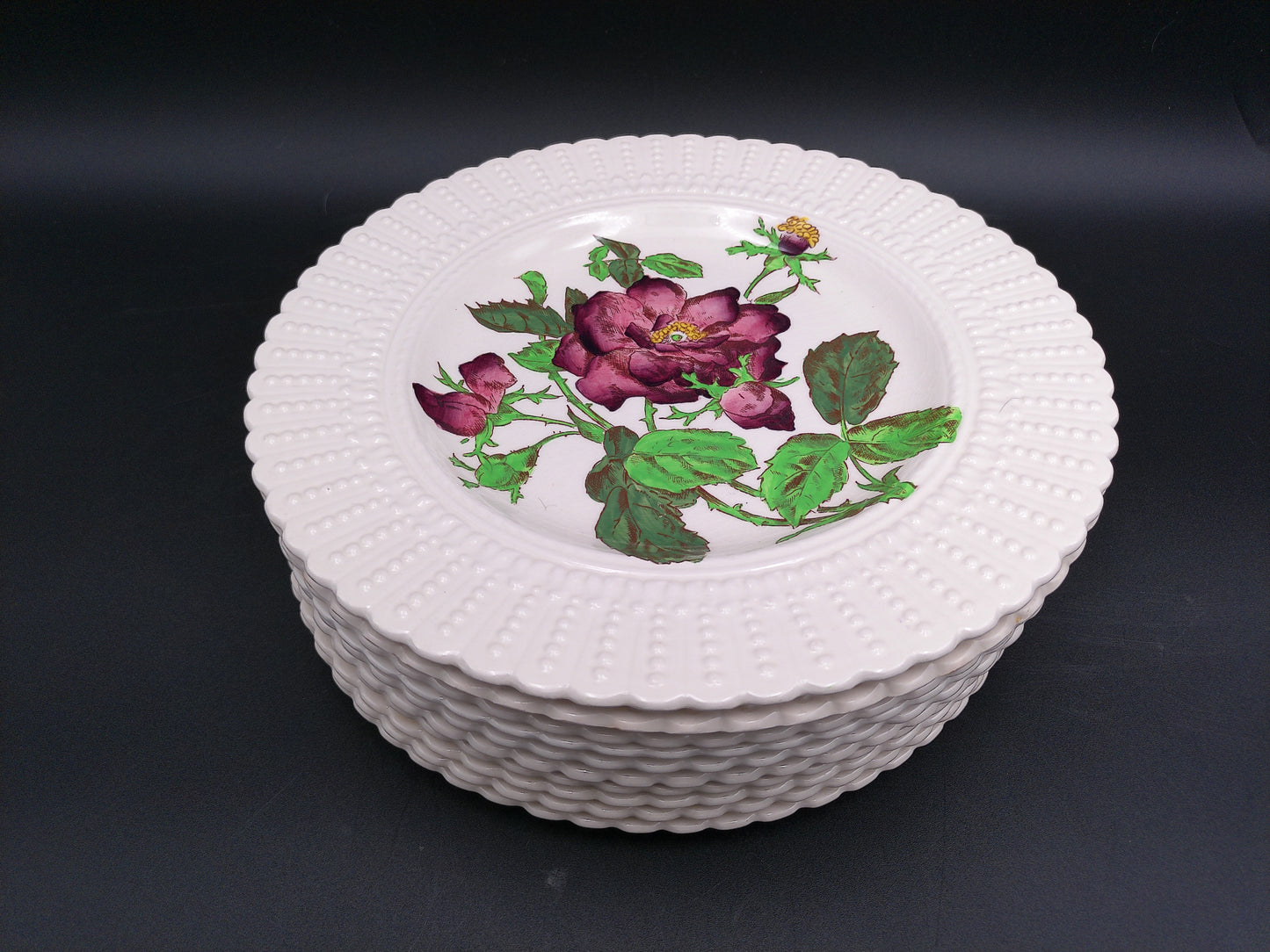 Stack of Plates Cauldon Flowers Series 2481 Flower Designs (9.5 In.) England