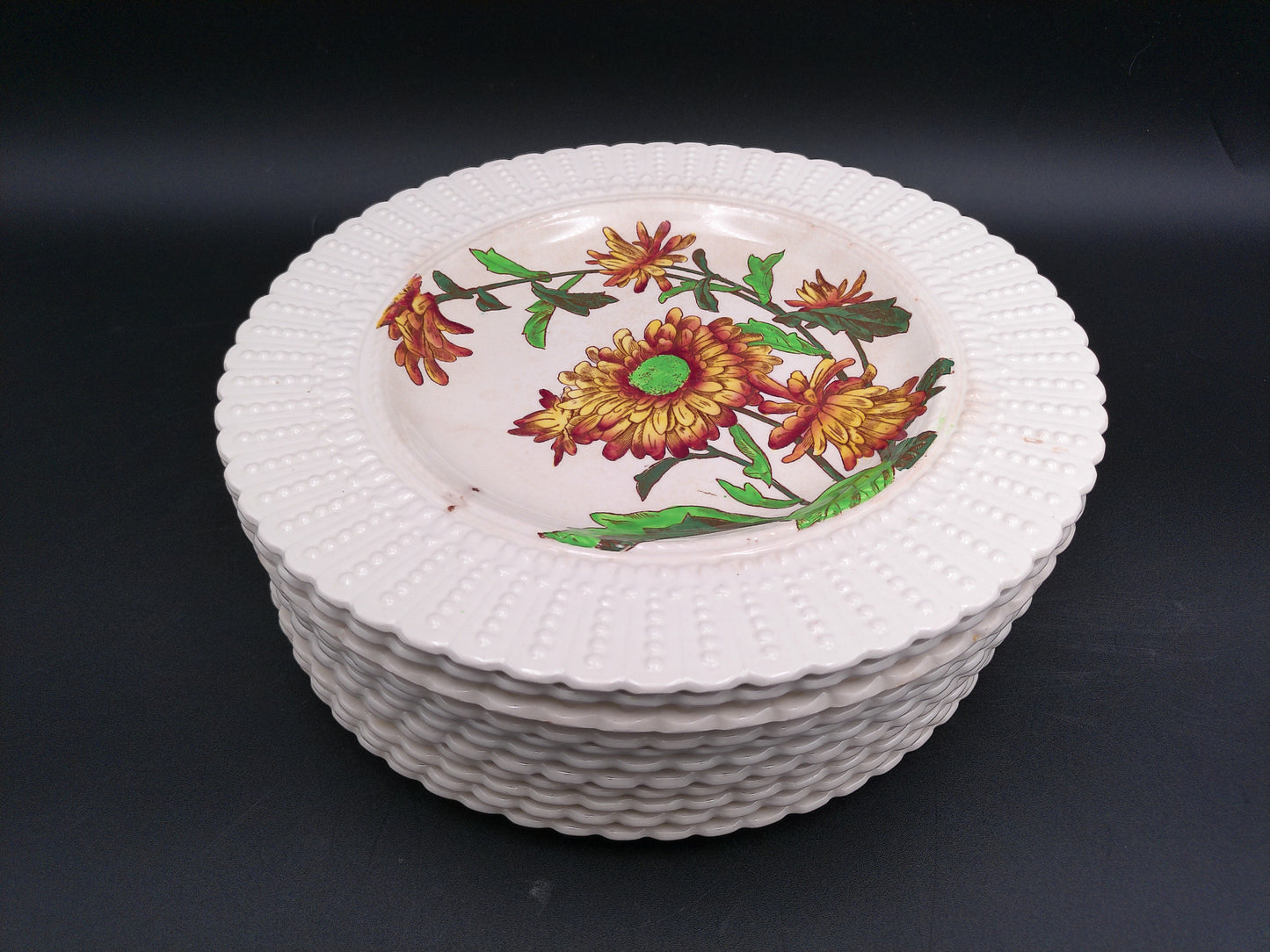 Stack of Plates Cauldon Flowers Series 2481 Flower Designs (9.5 In.) England