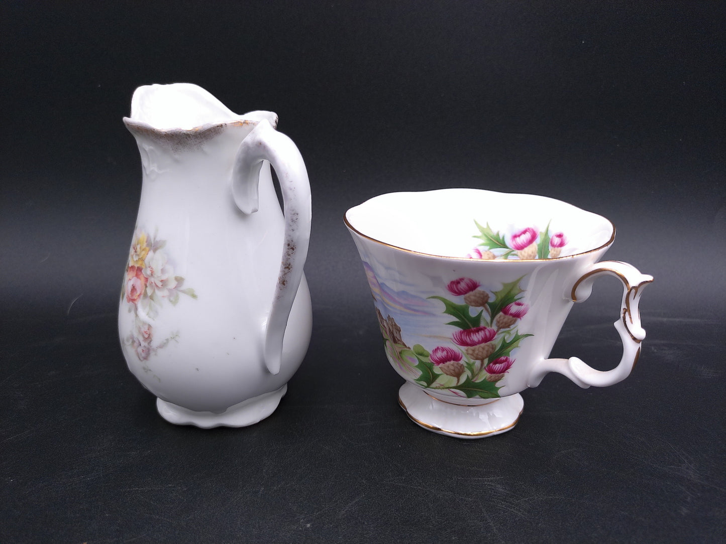 Royal Albert Bone China Tea Cup and other brand Decorative Picher with Royal Floral Decor