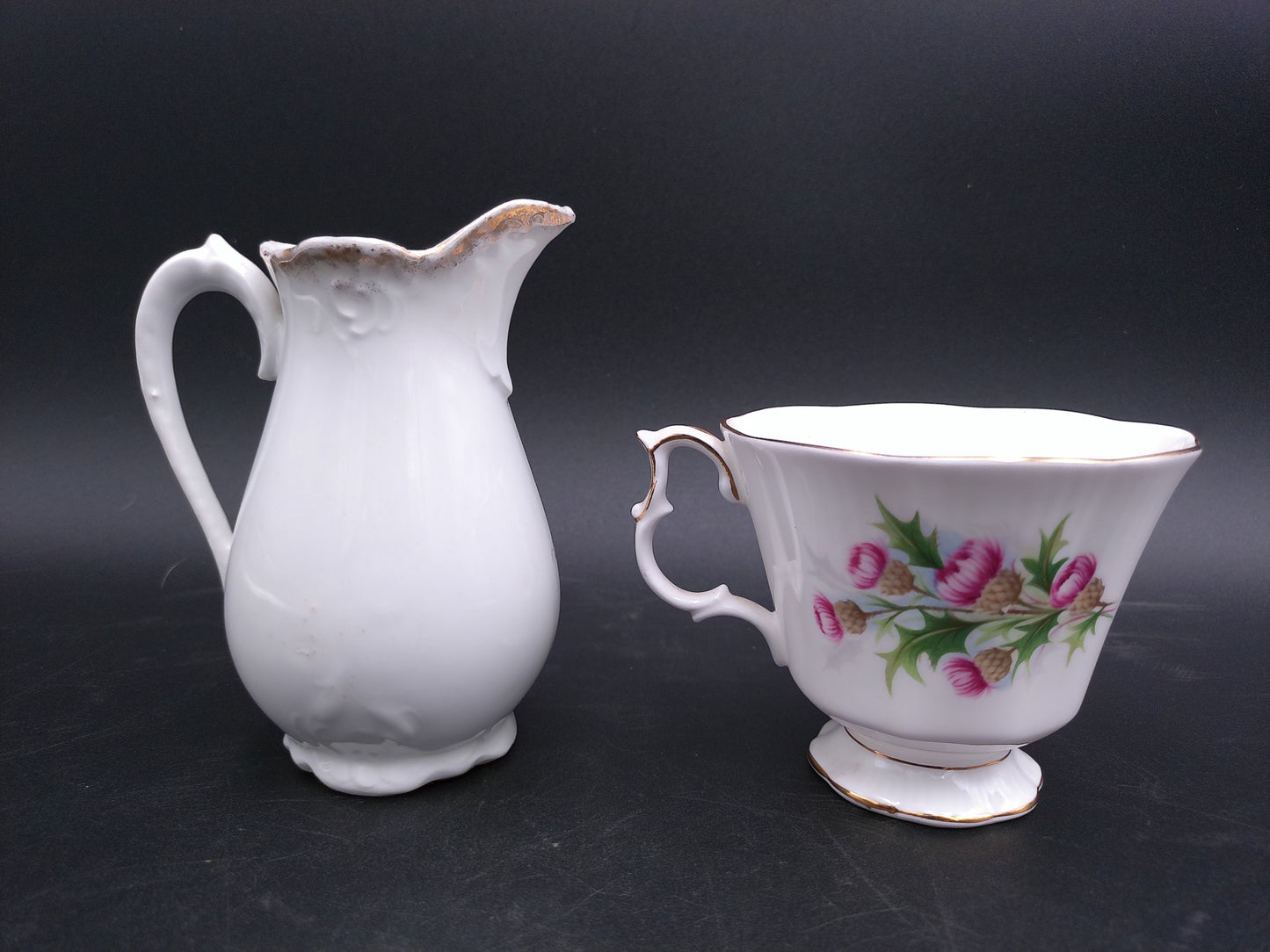 Royal Albert Bone China Tea Cup and other brand Decorative Picher with Royal Floral Decor